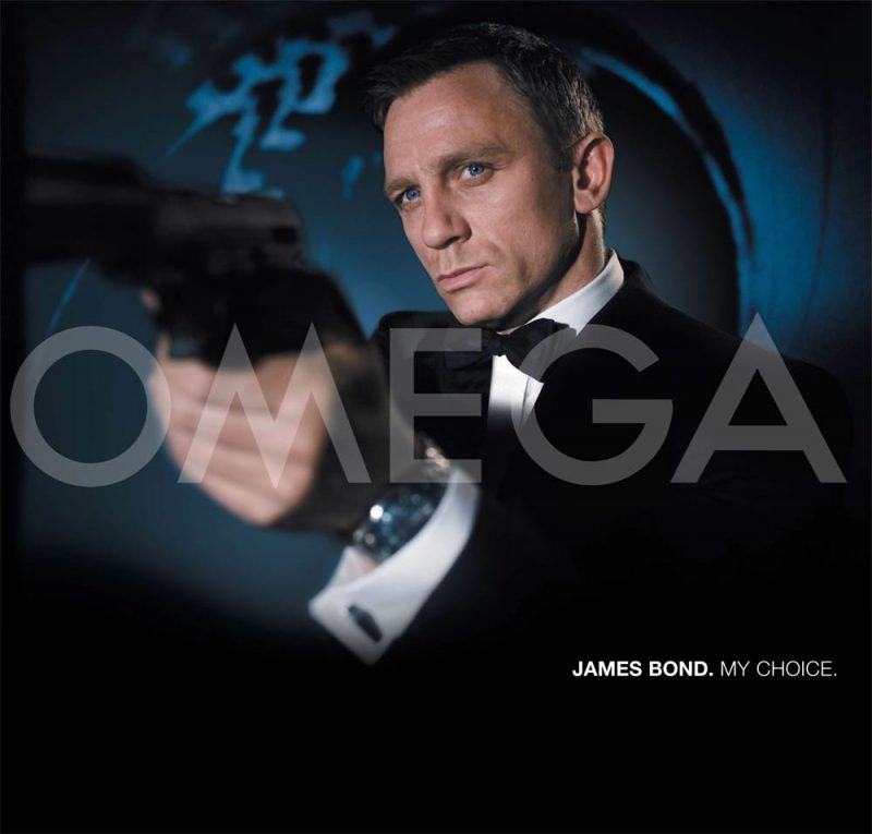 Daniel Craig as James Bond wearing Omega