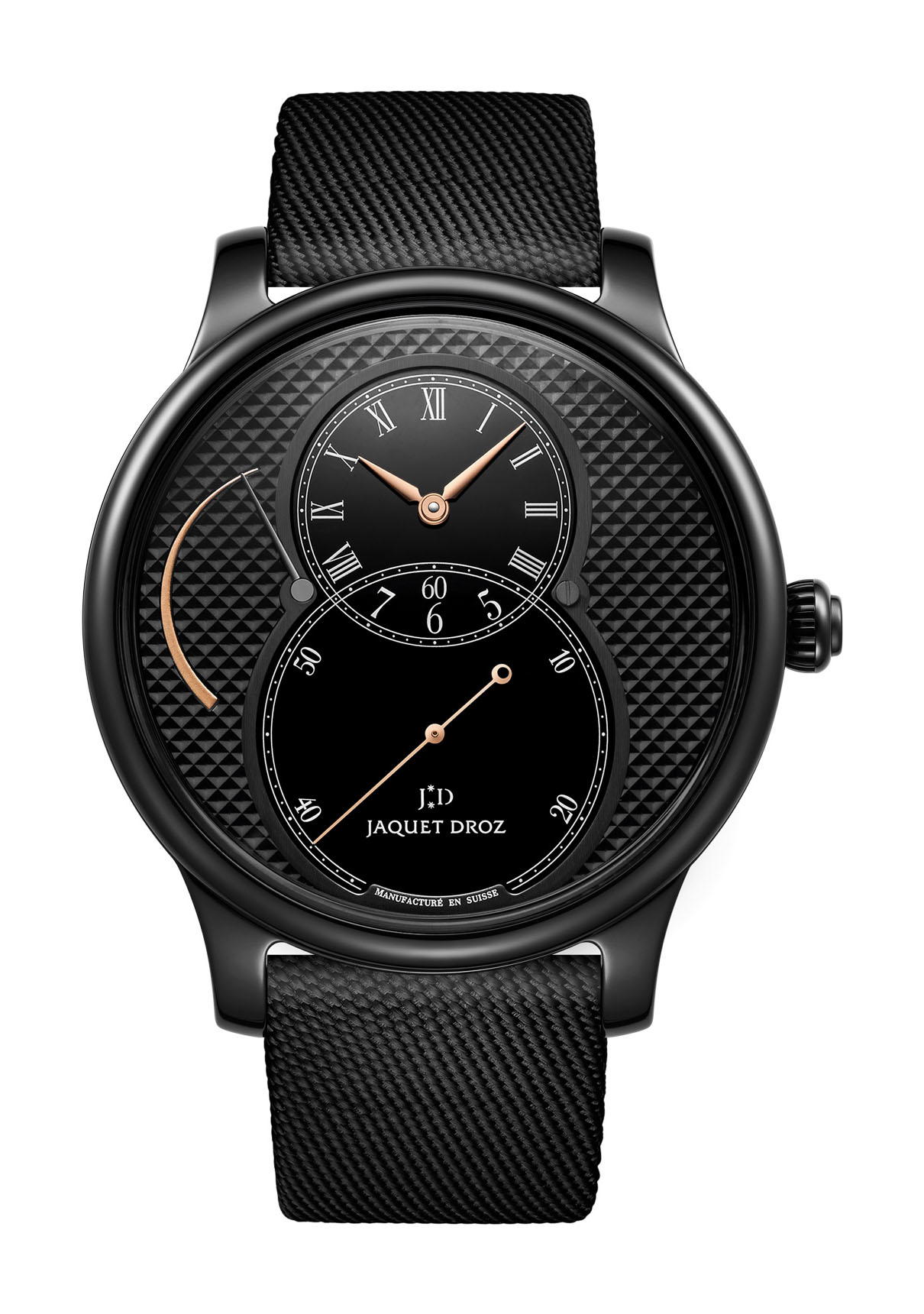 Jaquet Droz Grande Seconde Power Reserve Black Ceramic Clous De Paris