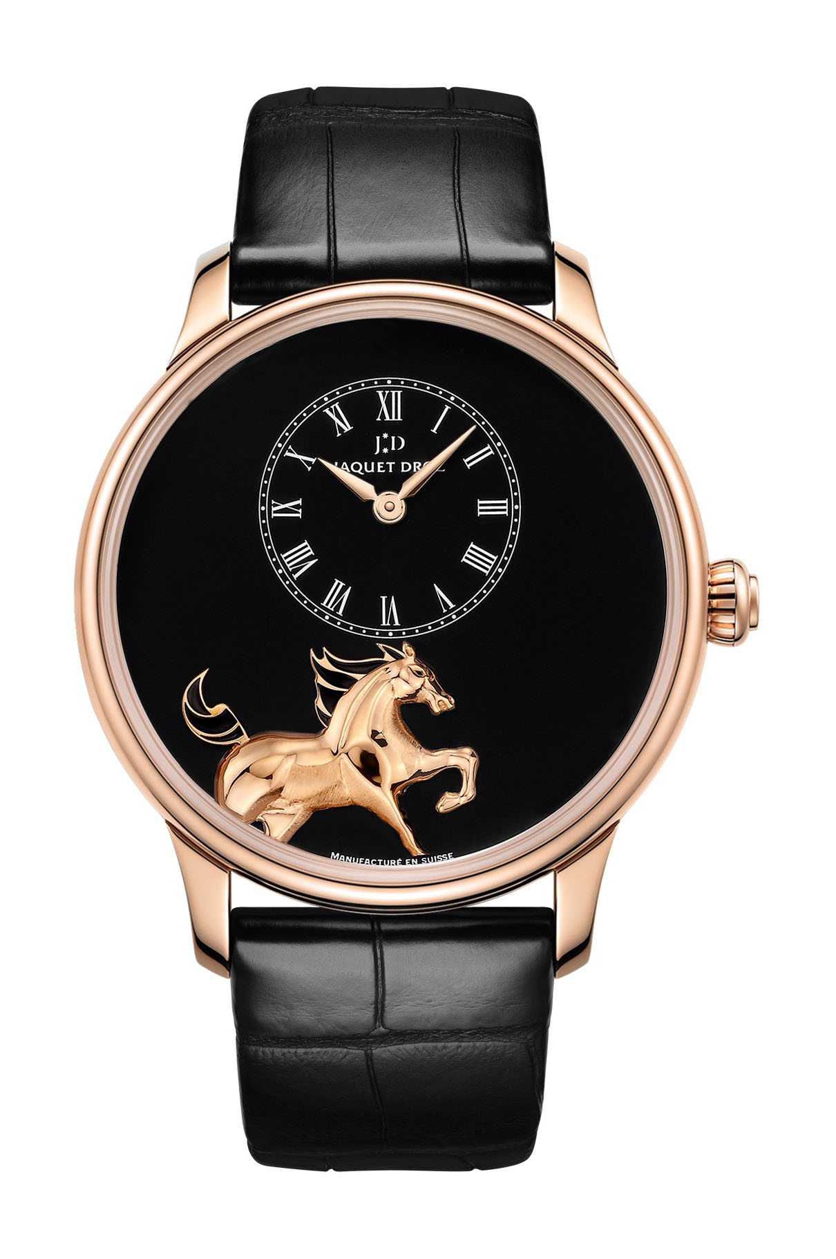 Jaquet Droz Petite Heure Minute Low Relief Horse