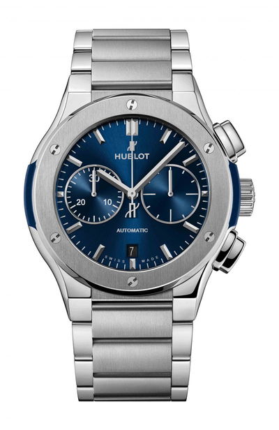 Hublot Classic Fusion Blue Chronograph Titanium Bracelet