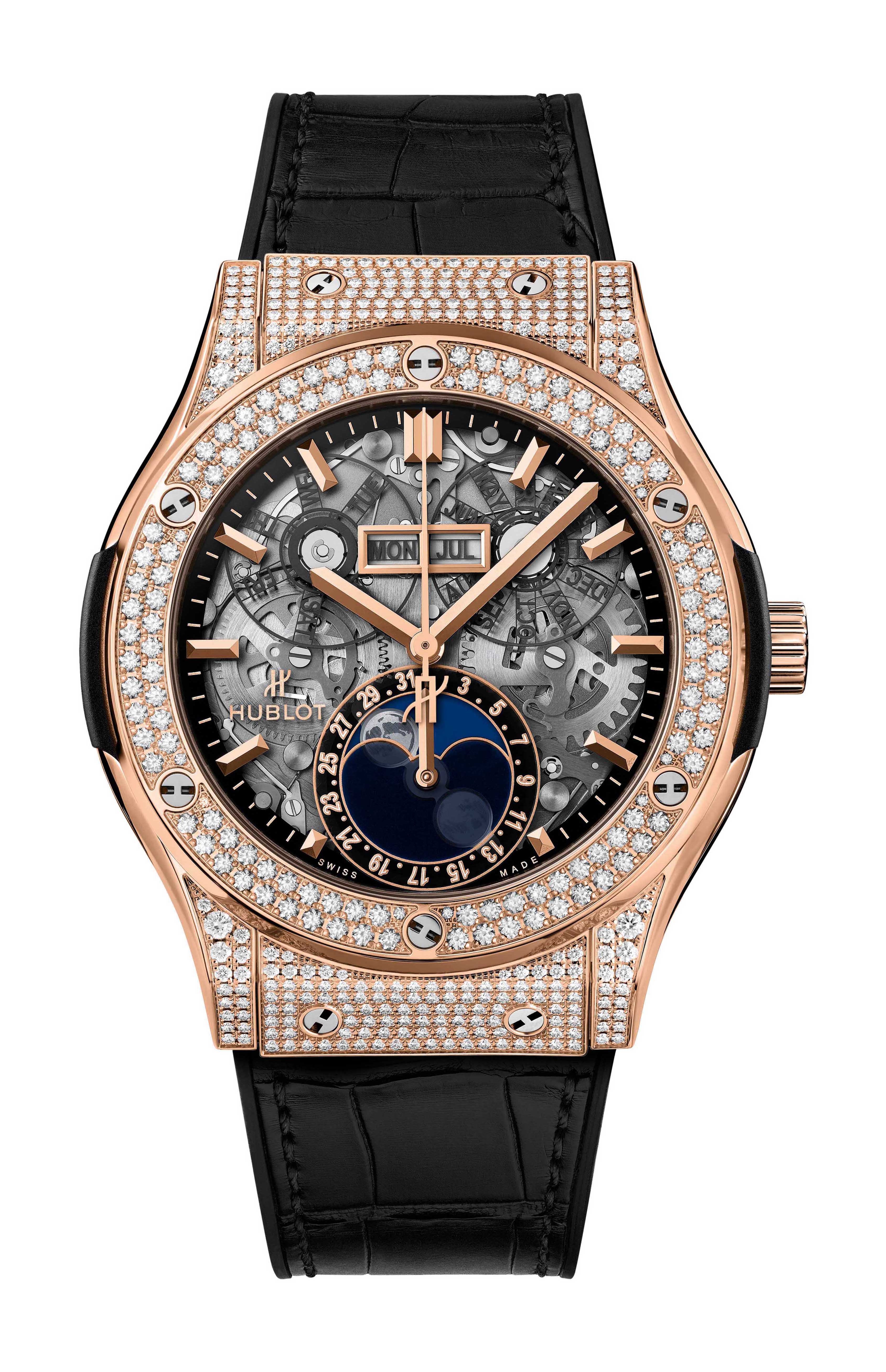 Hublot Classic Fusion Aerofusion Moonphase King Gold Pavé