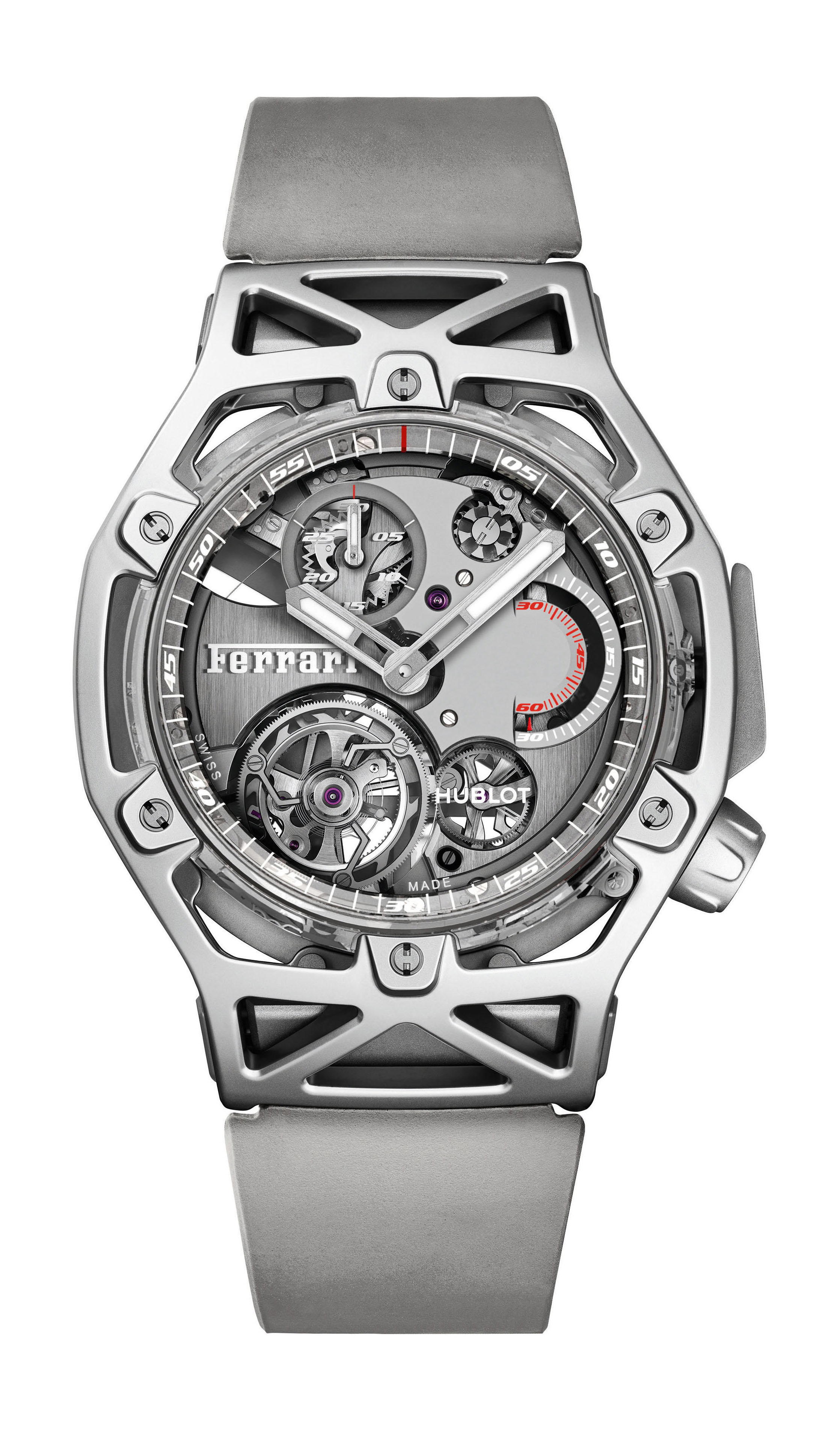 Hublot Techframe Ferrari Tourbillon Chronograph Sapphire White Gold