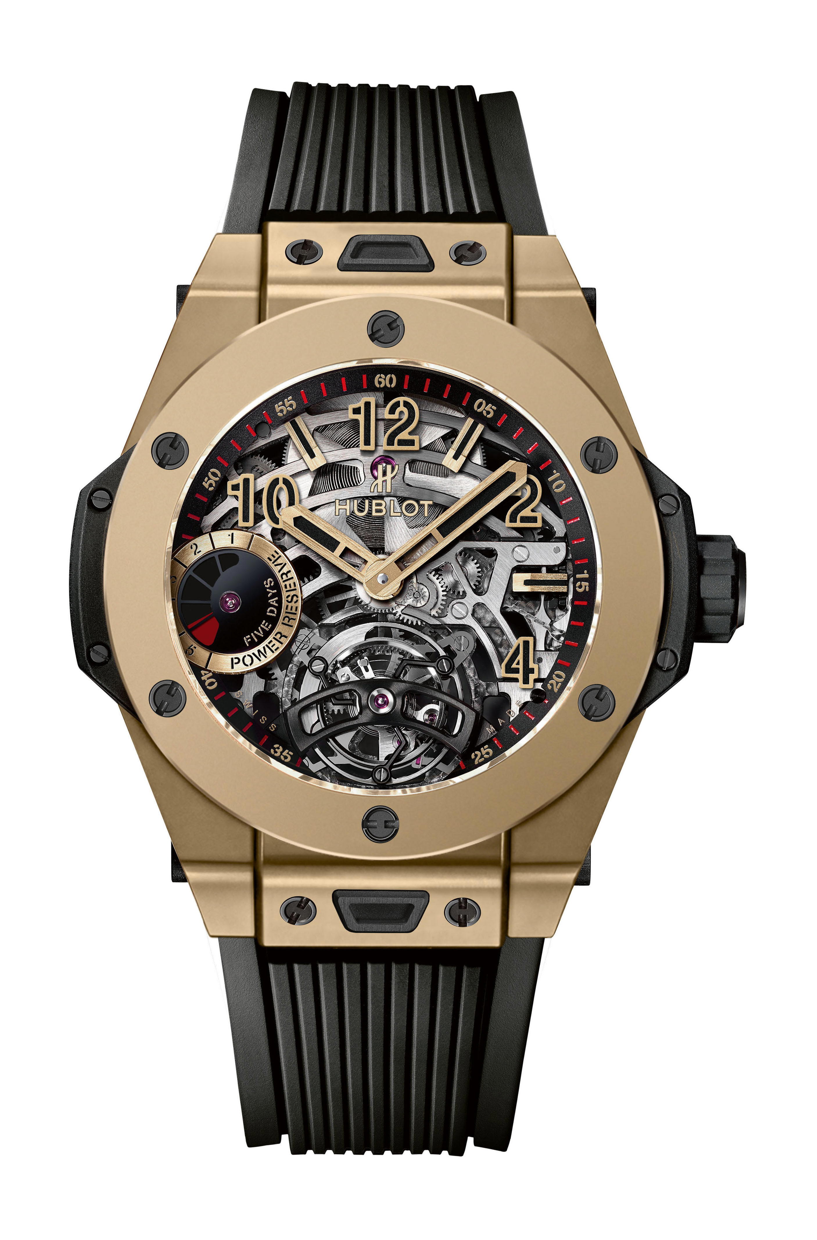 Hublot Big Bang Tourbillon Power Reserve 5 Days Full Magic Gold