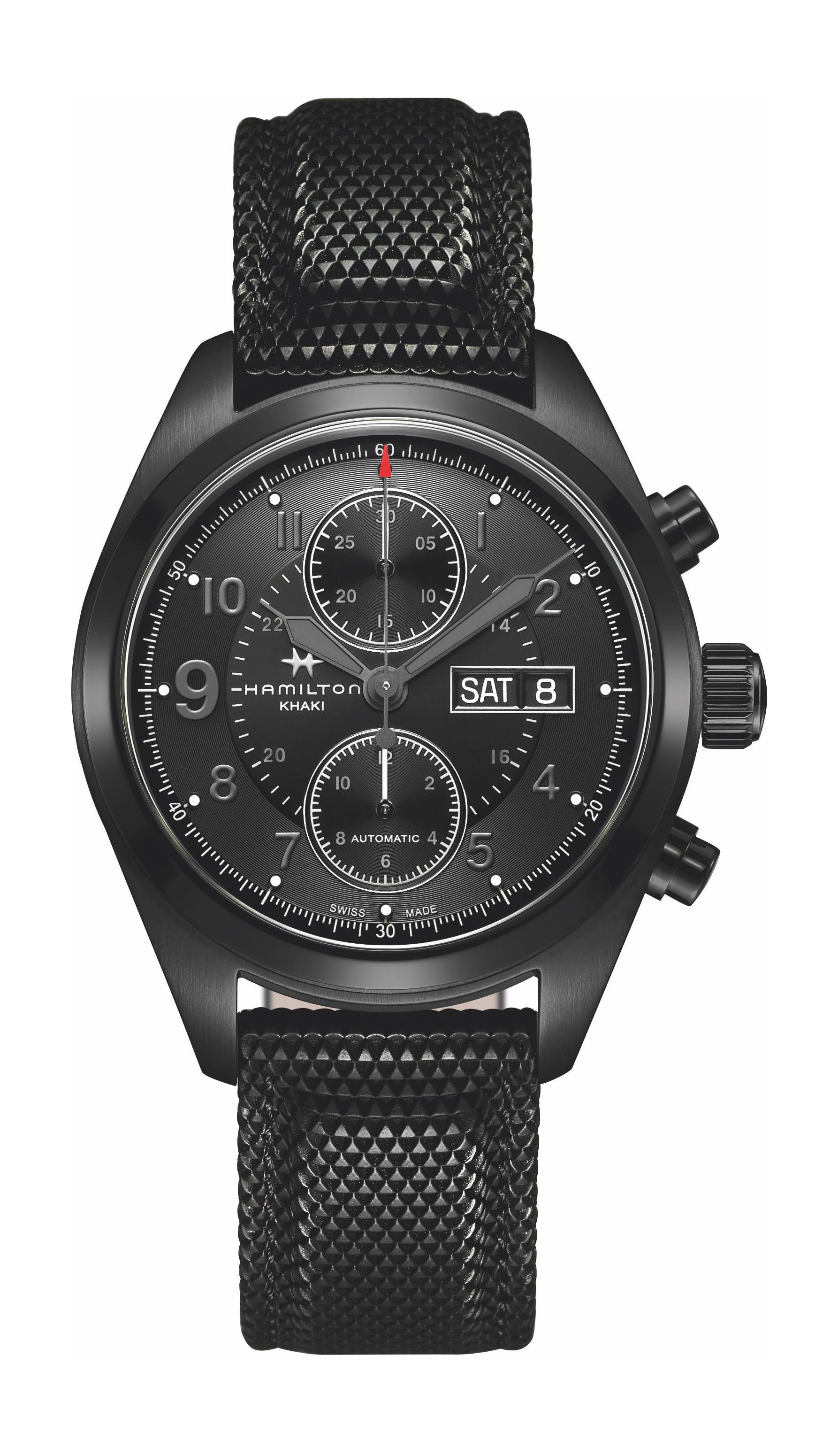 Hamilton Khaki Field Auto Chrono 42mm noir PVD noir