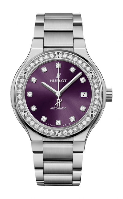 Hublot Classic Fusion Titanium Purple Diamonds Bracelet