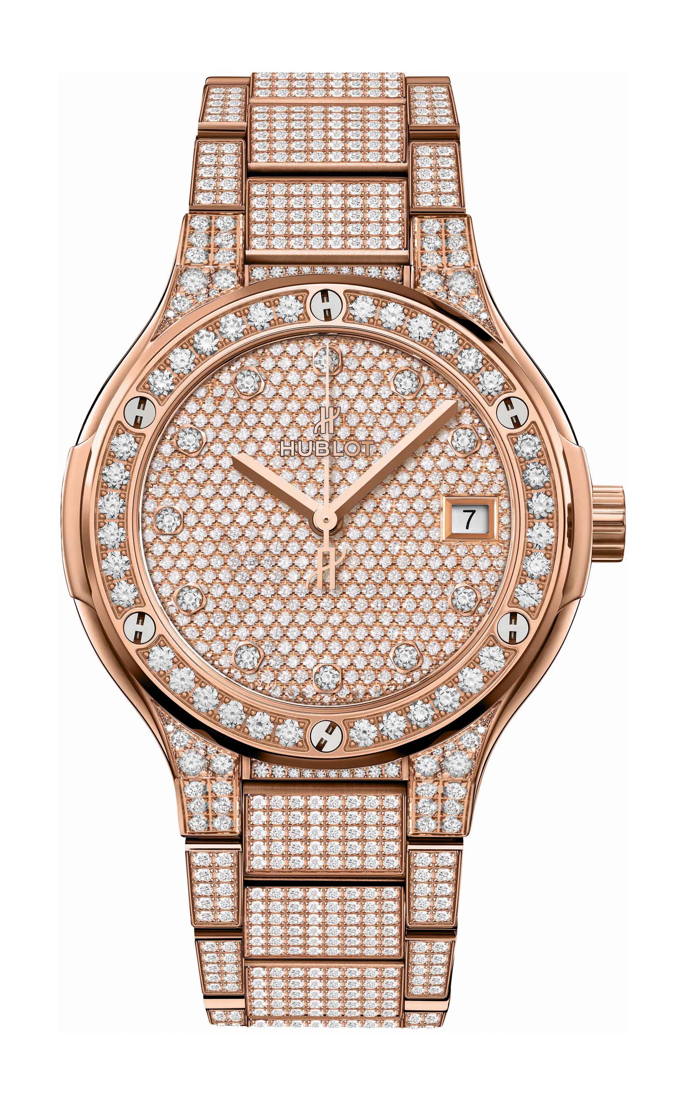Hublot Classic Fusion King Gold Full Pavé Bracelet