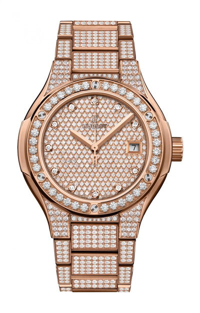Hublot Classic Fusion King Gold Full Pavé Bracelet