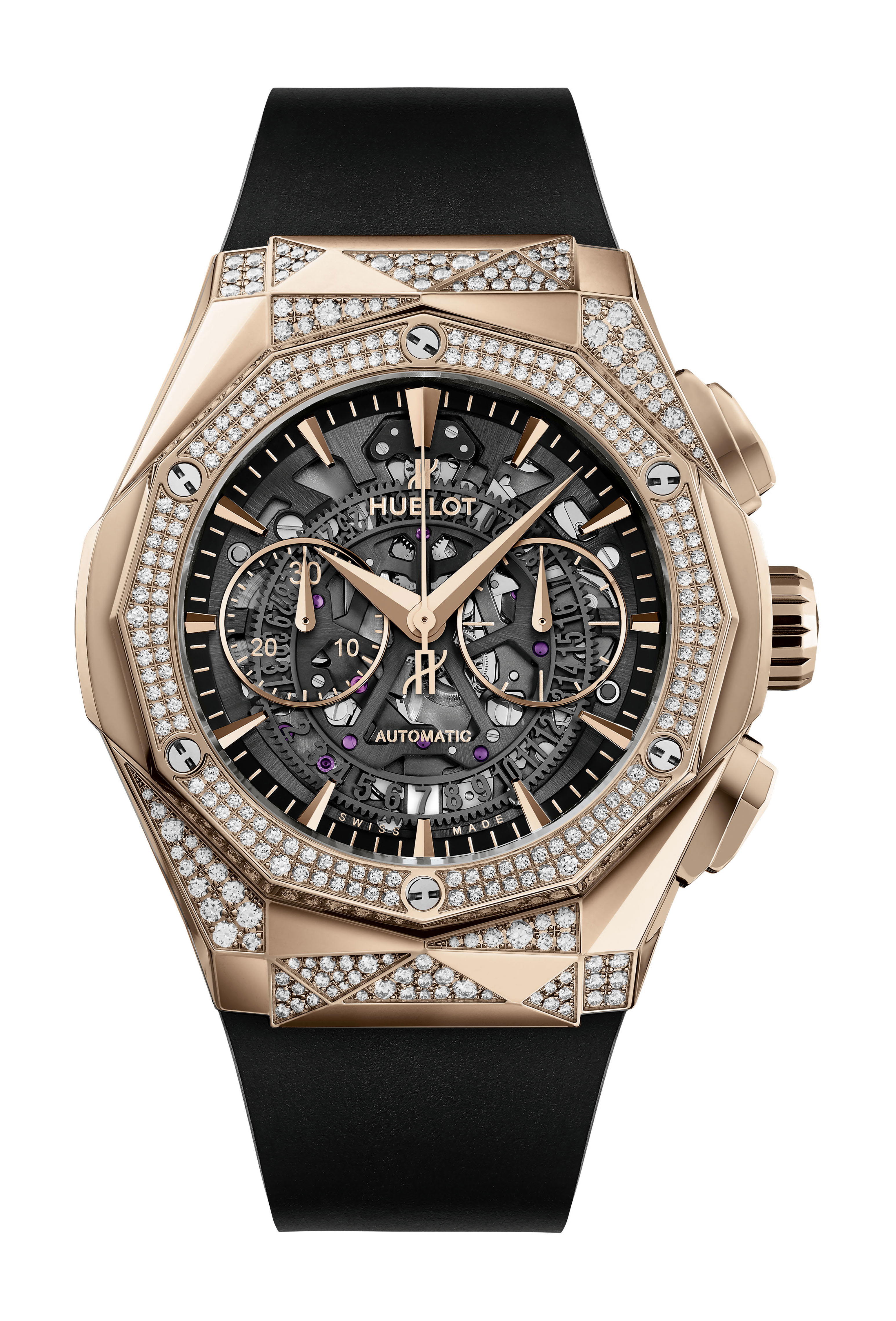 Hublot Classic Fusion Aerofusion Chronograph Orlinski King Gold Alternative Pavé