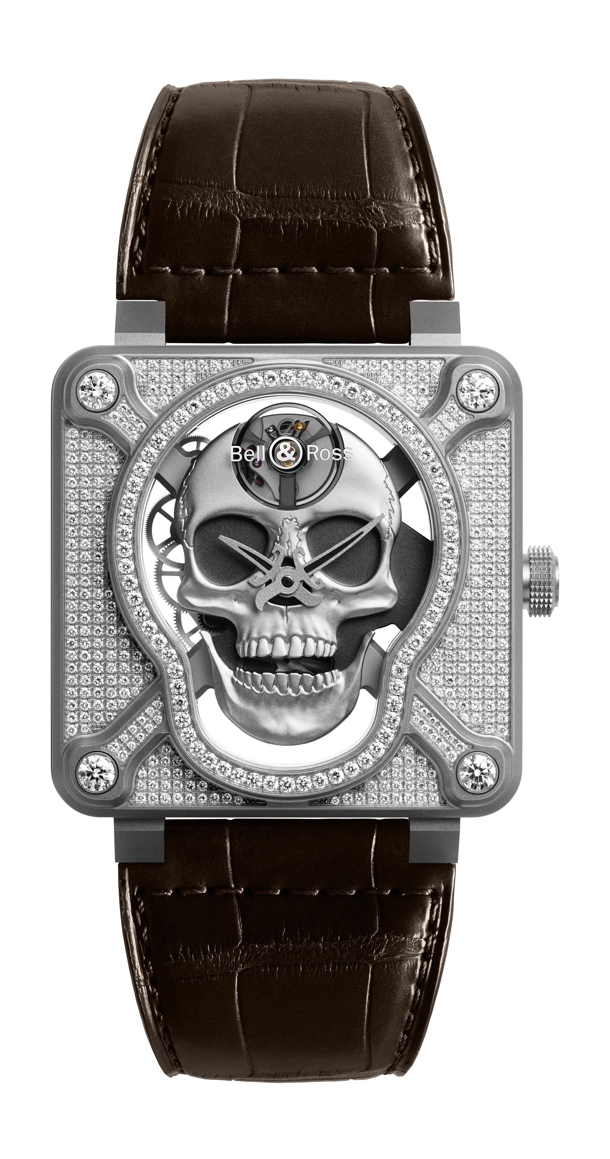 Bell &amp; Ross BR 01 Laughing Skull Full Diamond