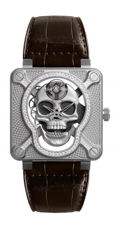 Bell &amp; Ross BR 01 Laughing Skull Light Diamond