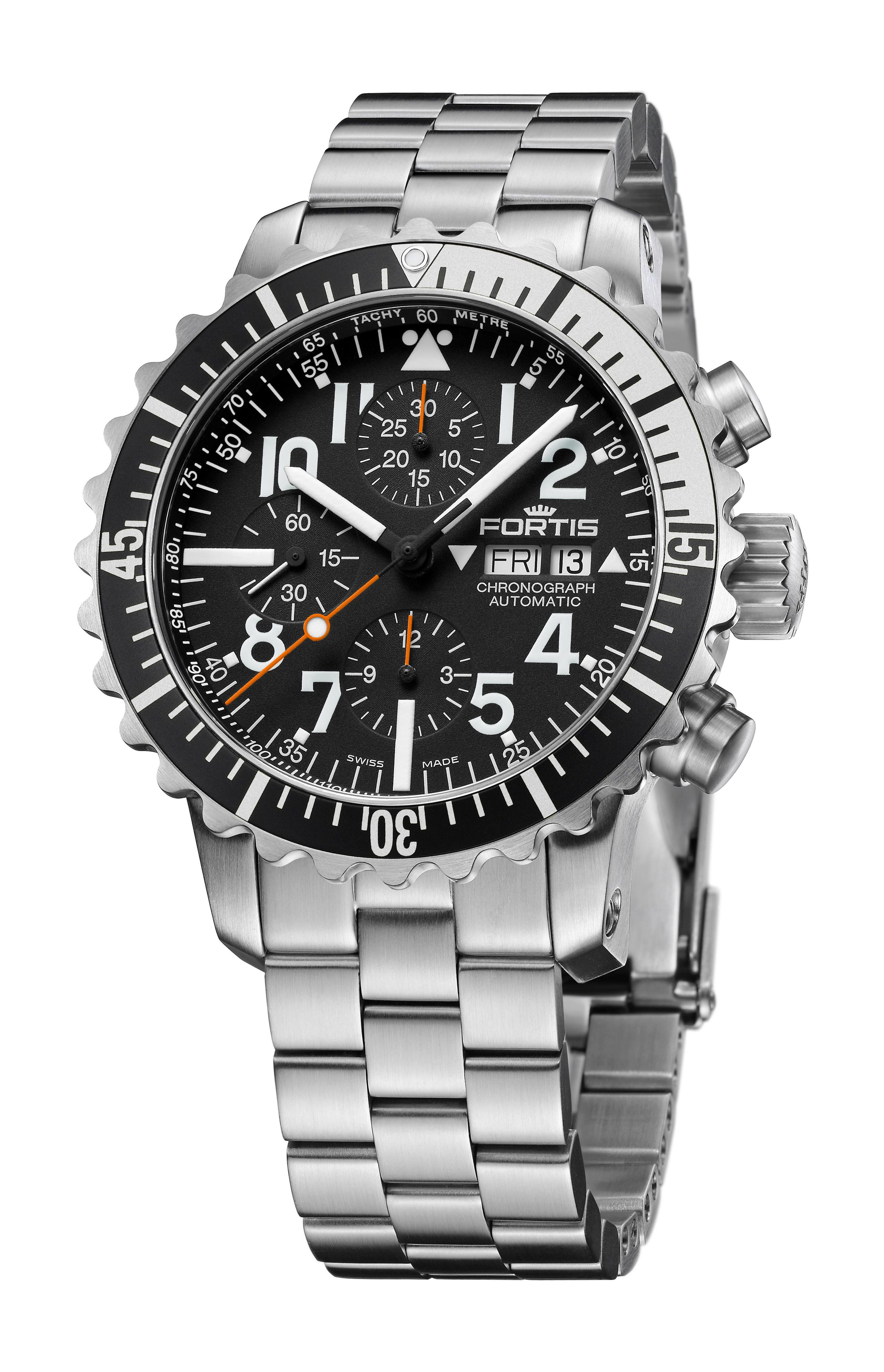 Fortis Marinemaster Silver Chronograph