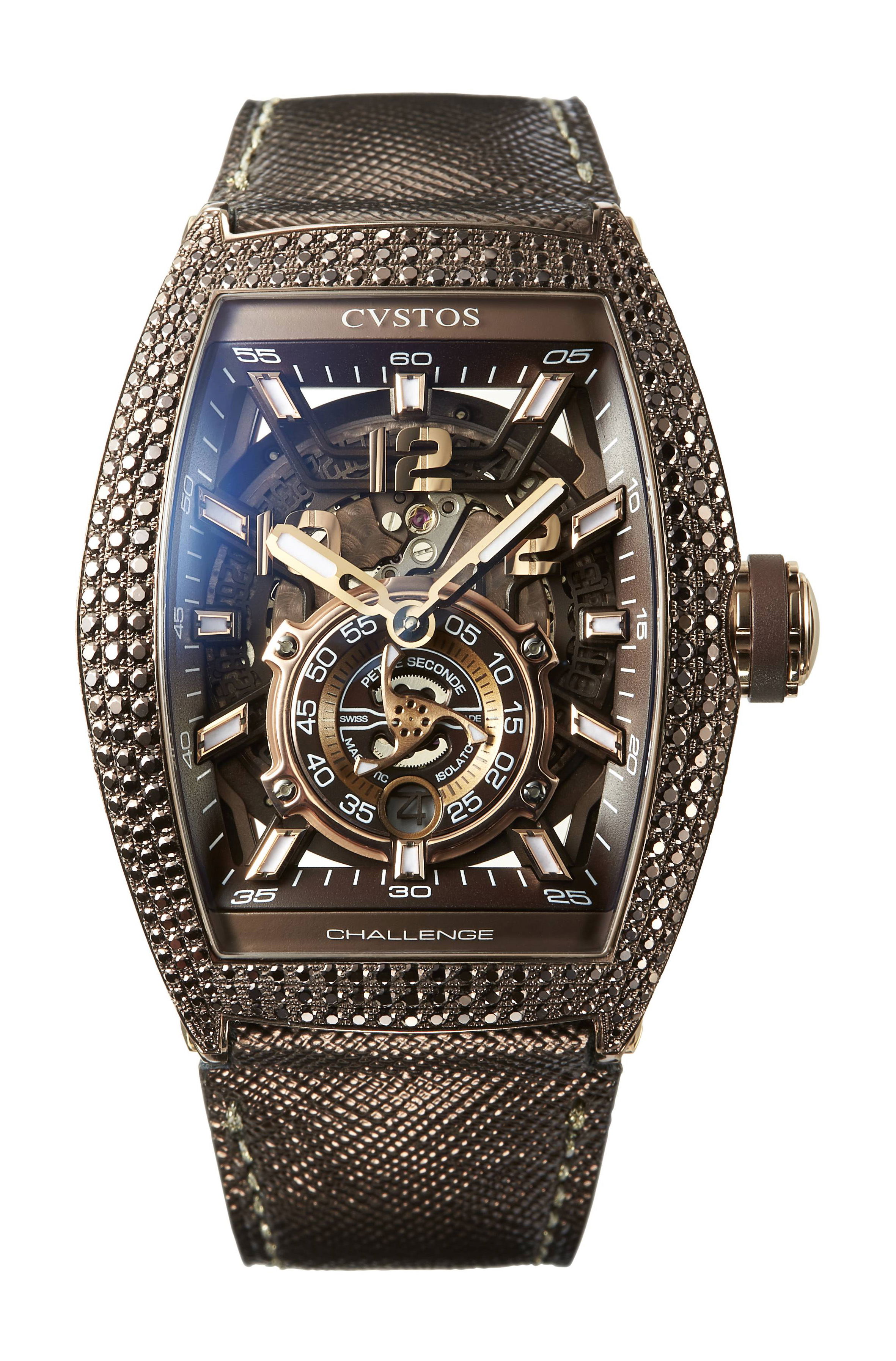 Cvstos Jetliner PS Brownie, case set with brown diamonds