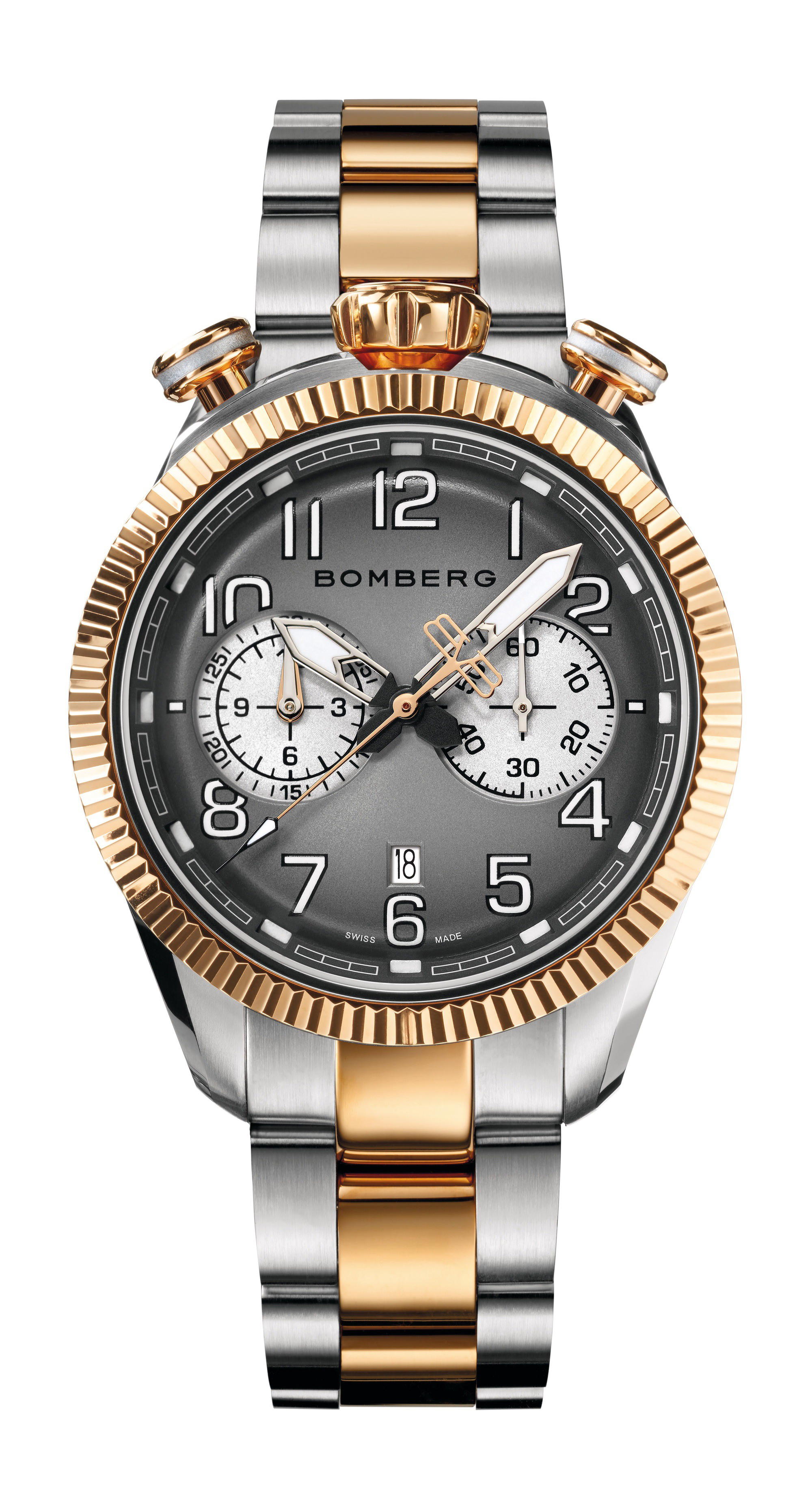 Bomberg BB-68 Grey & Gold