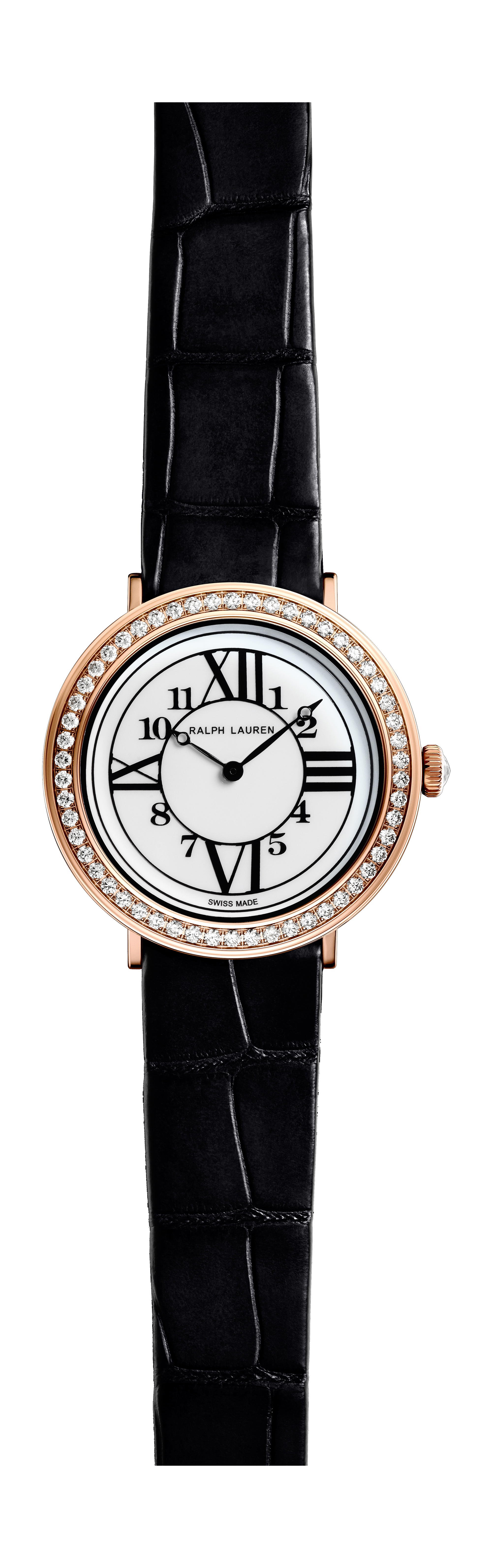 Ralph Lauren Rl888 38mm Rose Gold With Diamond Row