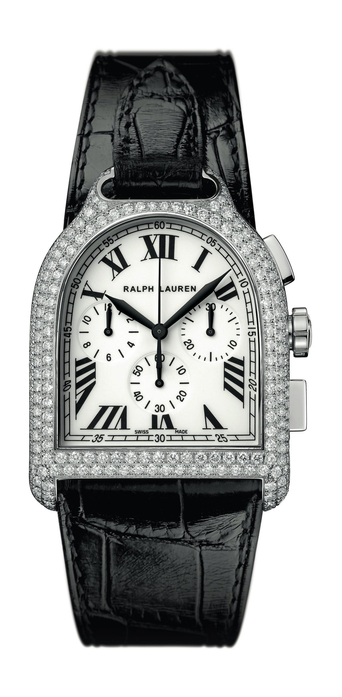 Ralph Lauren Stirrup Large Chronograph White Gold Full-Pavé Diamond 