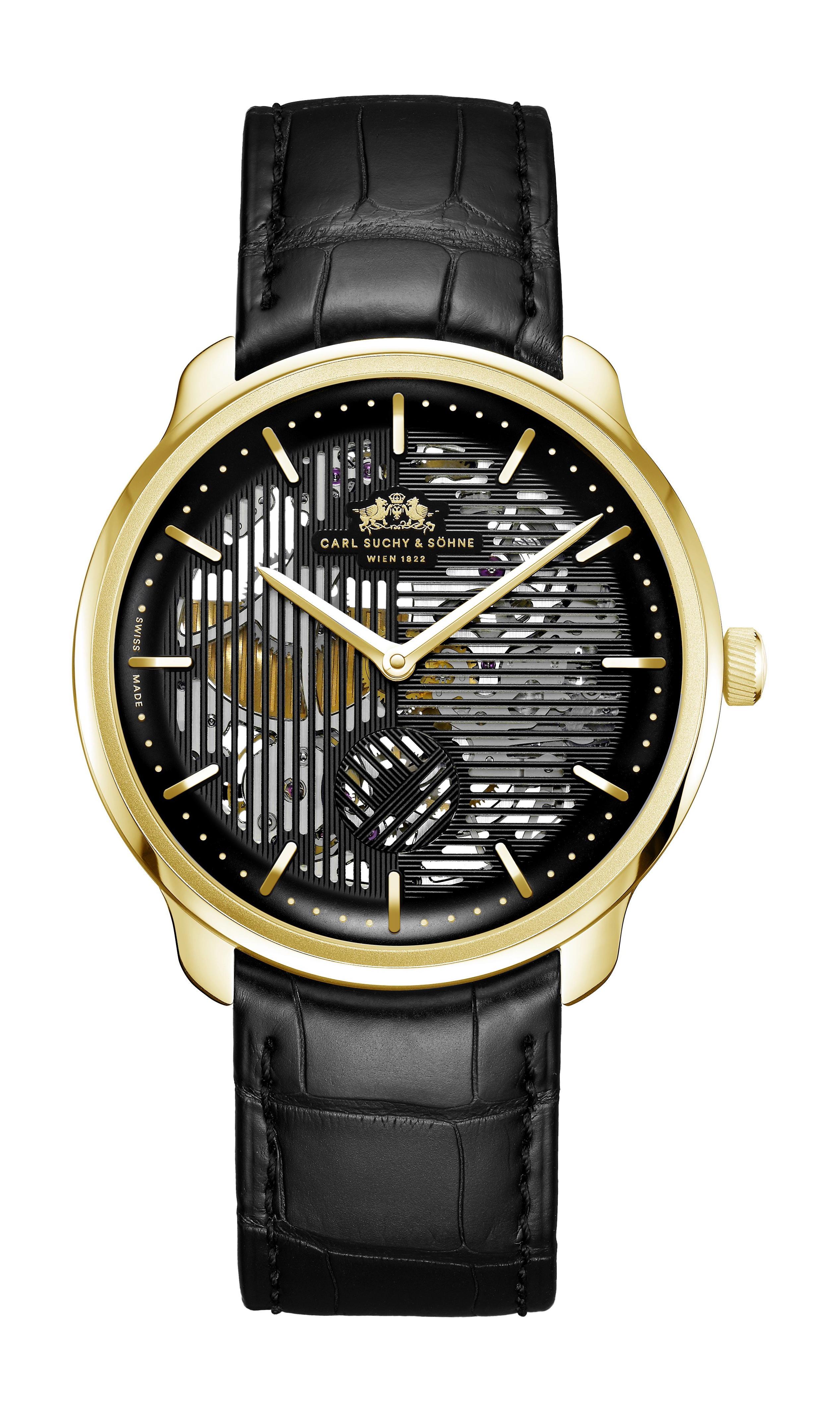 Carl Suchy & Söhne WALTZ N°1 - Skeleton Gold, Black Dial