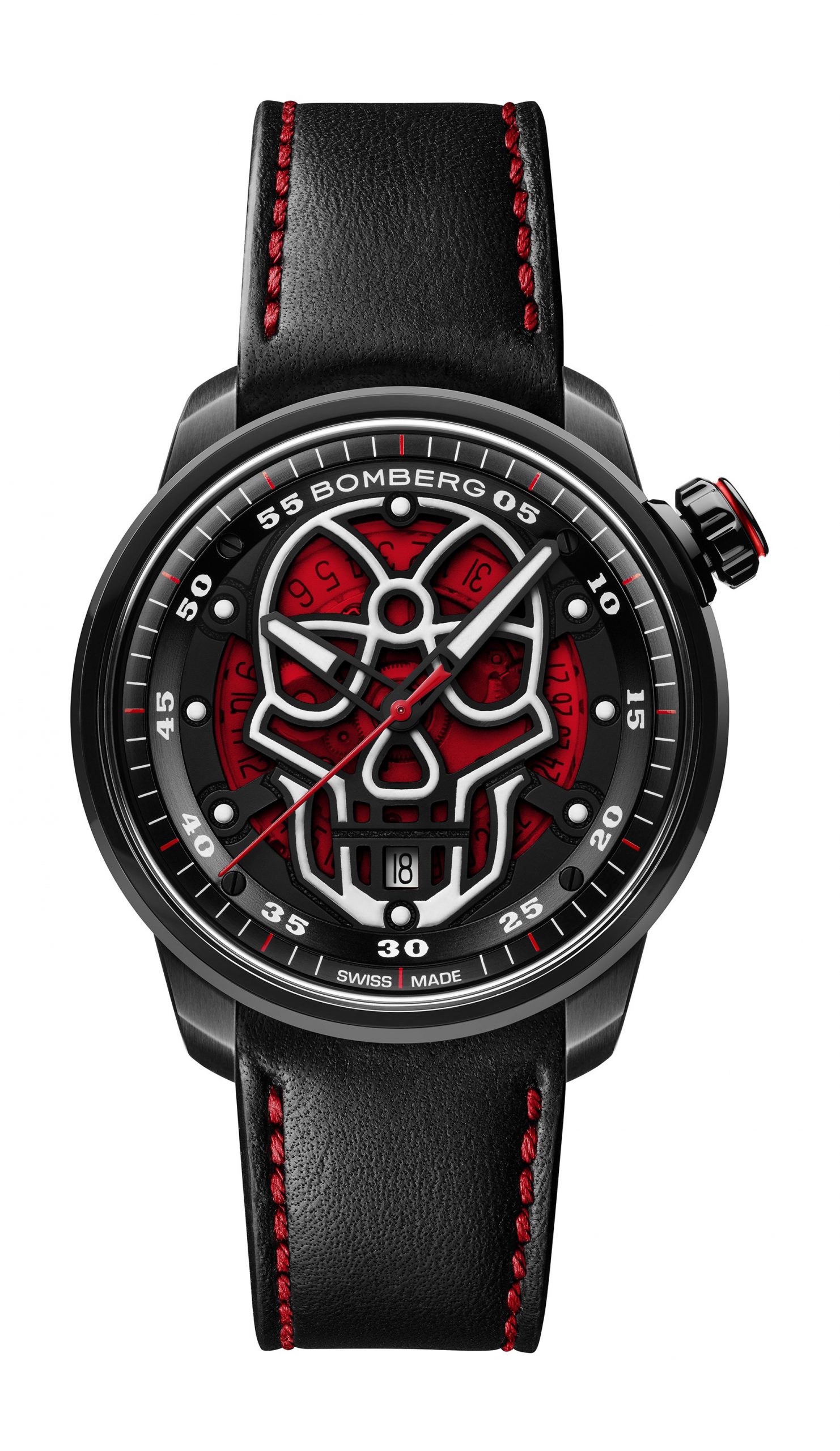 Bomberg BB-01 AUTOMATIC RED SKULL