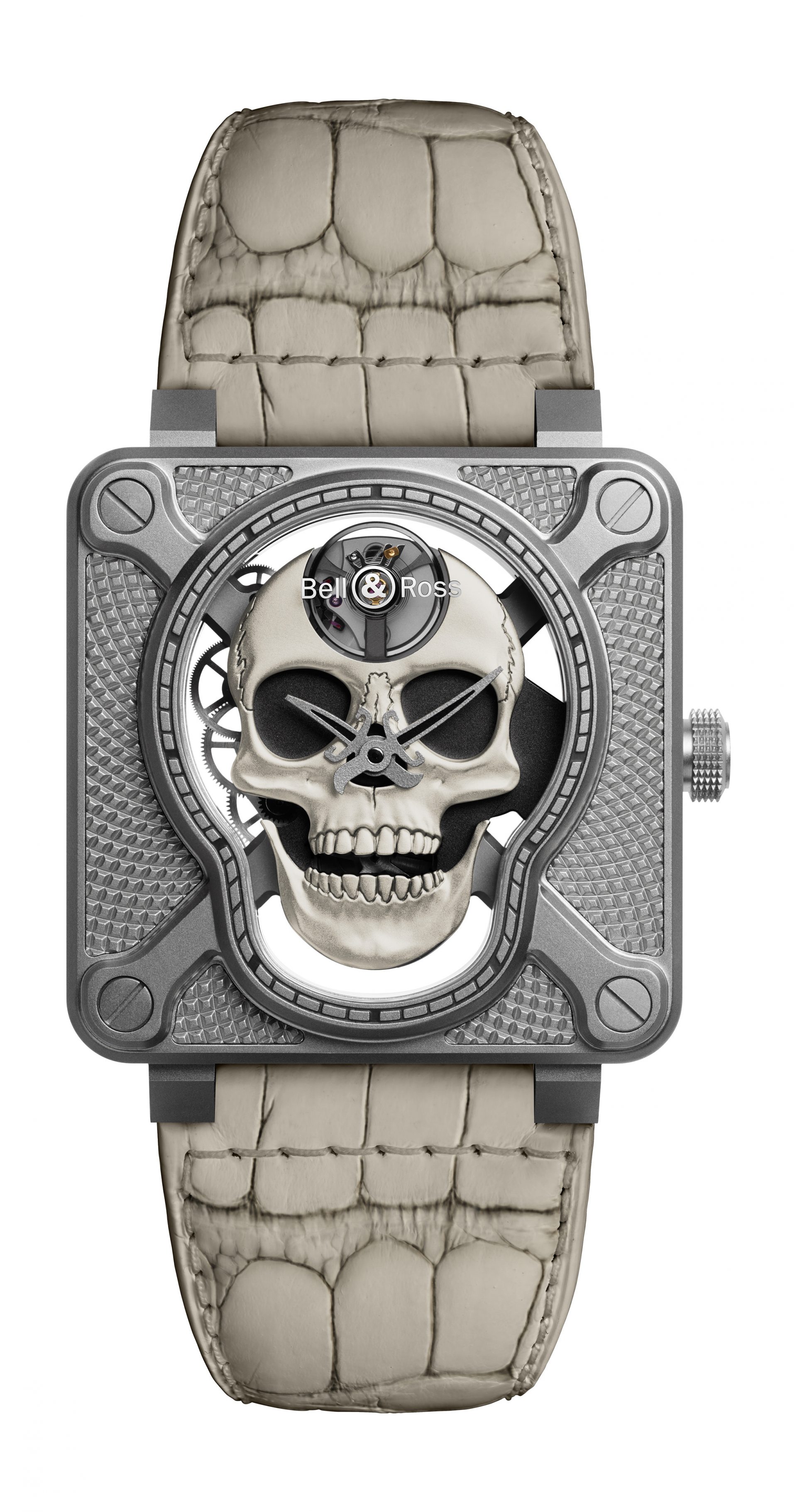 Bell \u0026 Ross BR 01 LAUGHING SKULL WHITE 