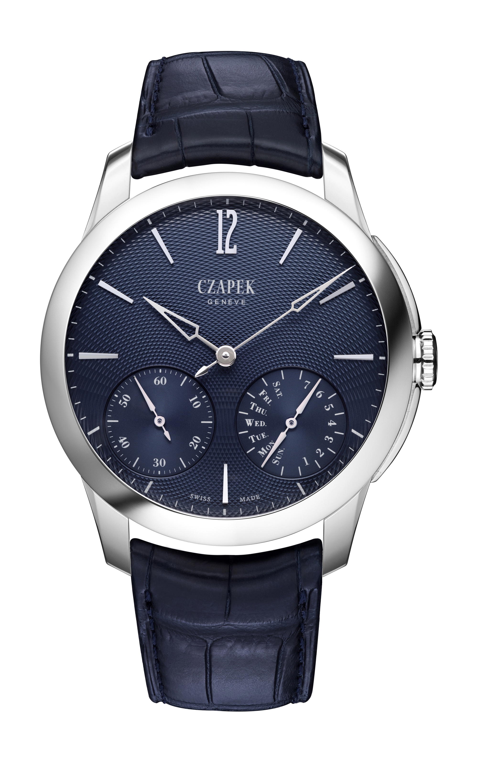 Czapek Quai des Bergues Guilloché Richochet - Aqua Blue