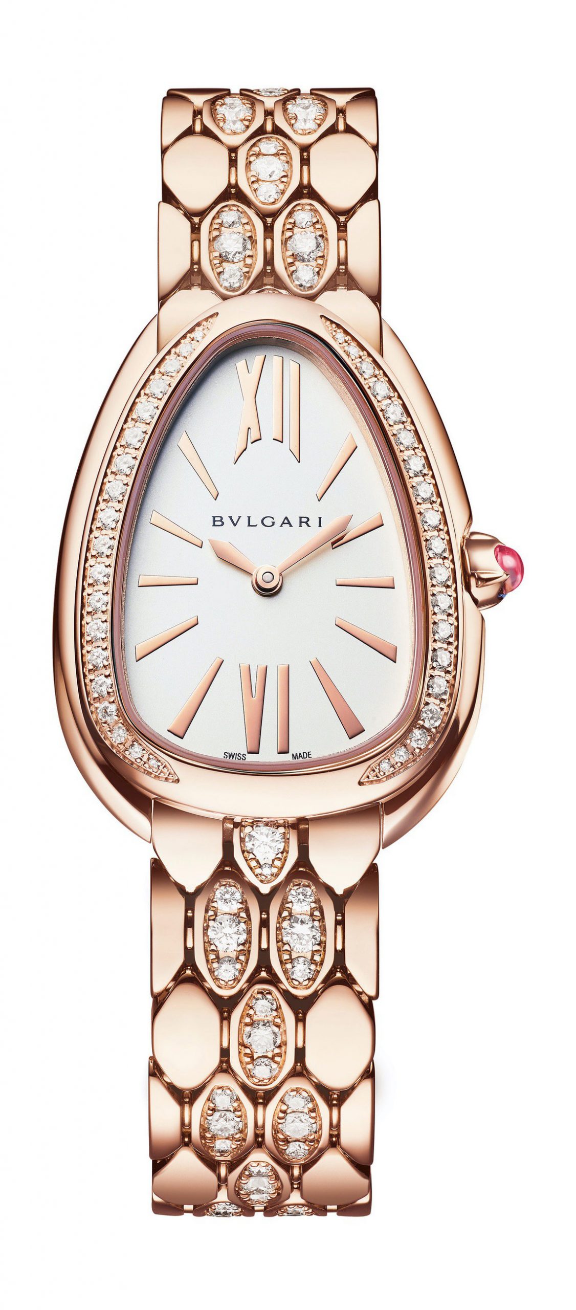 Bvlgari Serpenti Seduttori Rose Gold Semi-Paved Bracelet