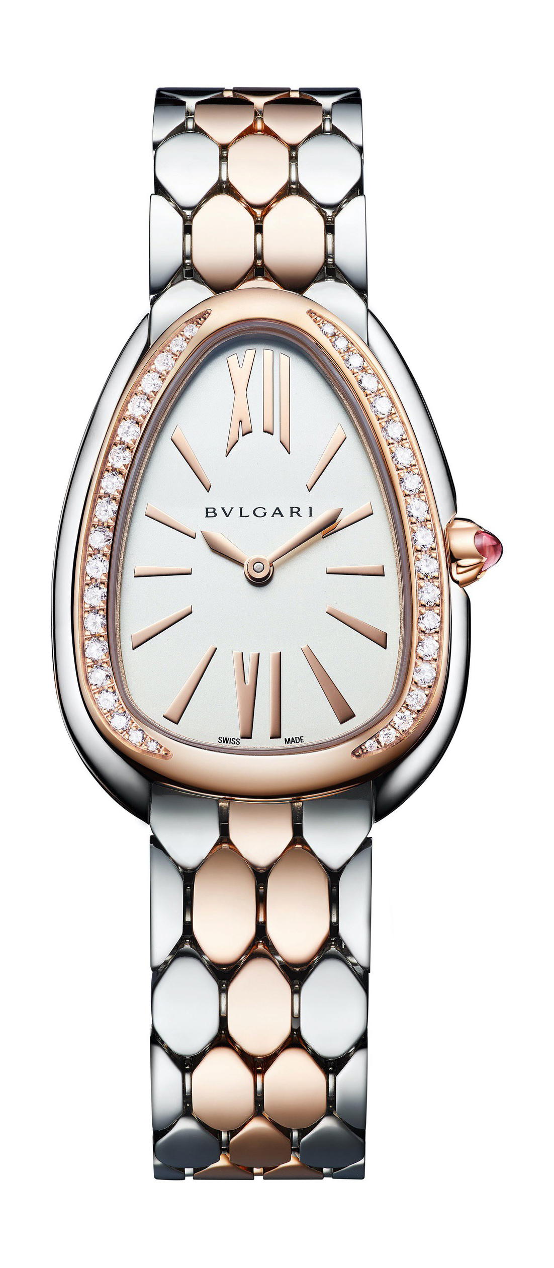 Bvlgari Serpenti Seduttori Steel And Rose Gold With Diamonds