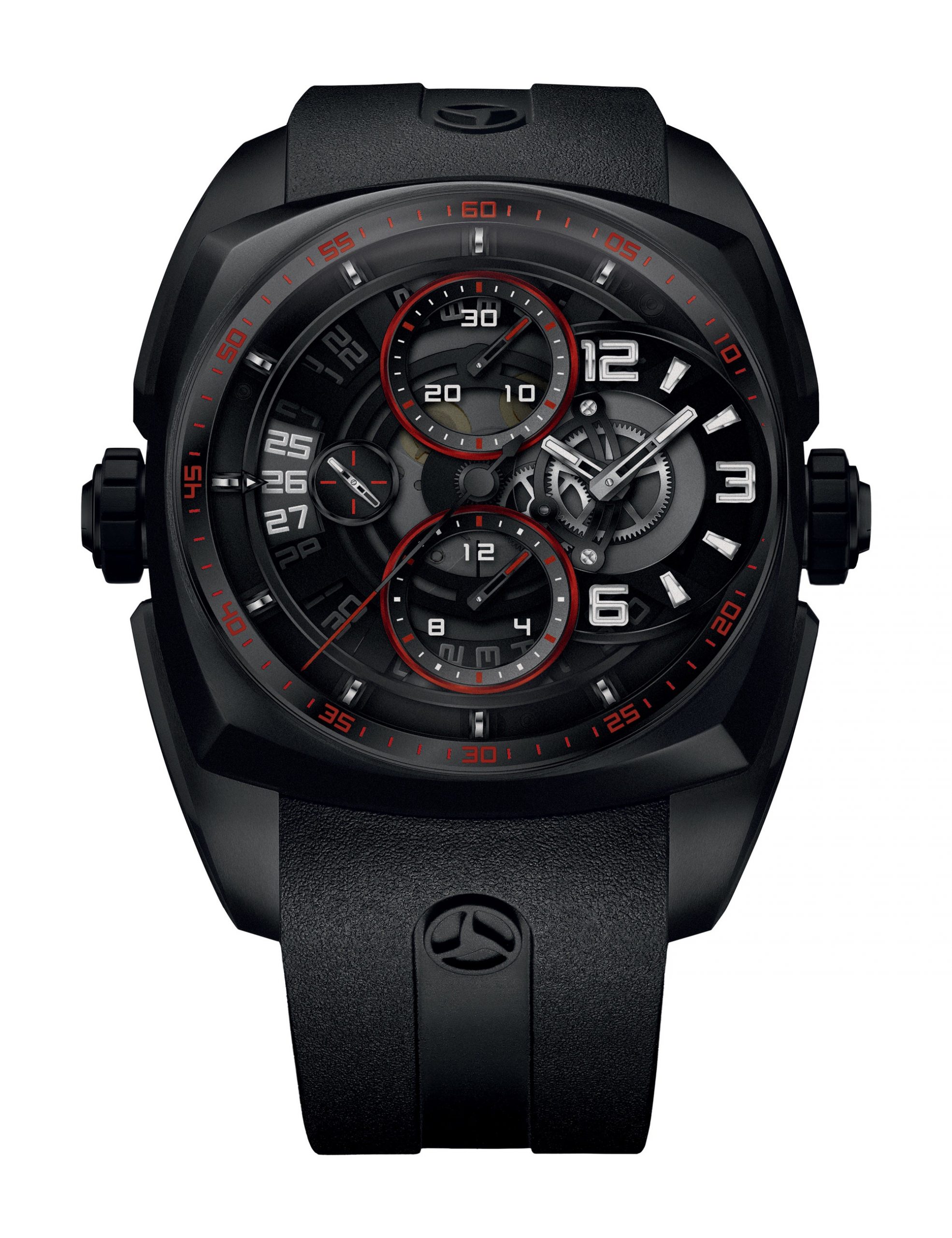 Cyrus Klepcys Skeleton Chronograph Dark & Red