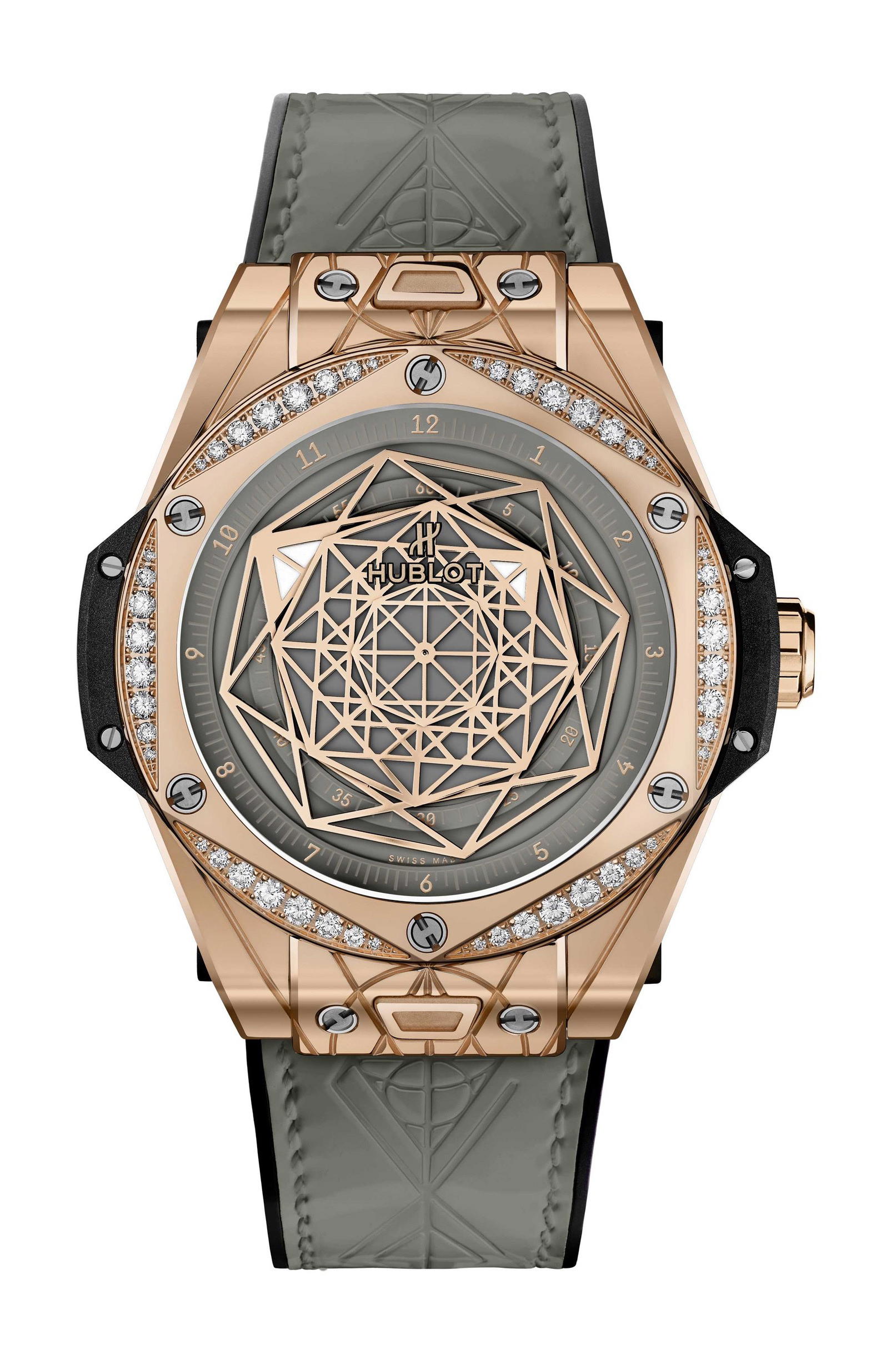 Hublot Big Bang One Click Sang Bleu King Gold Grey Diamonds