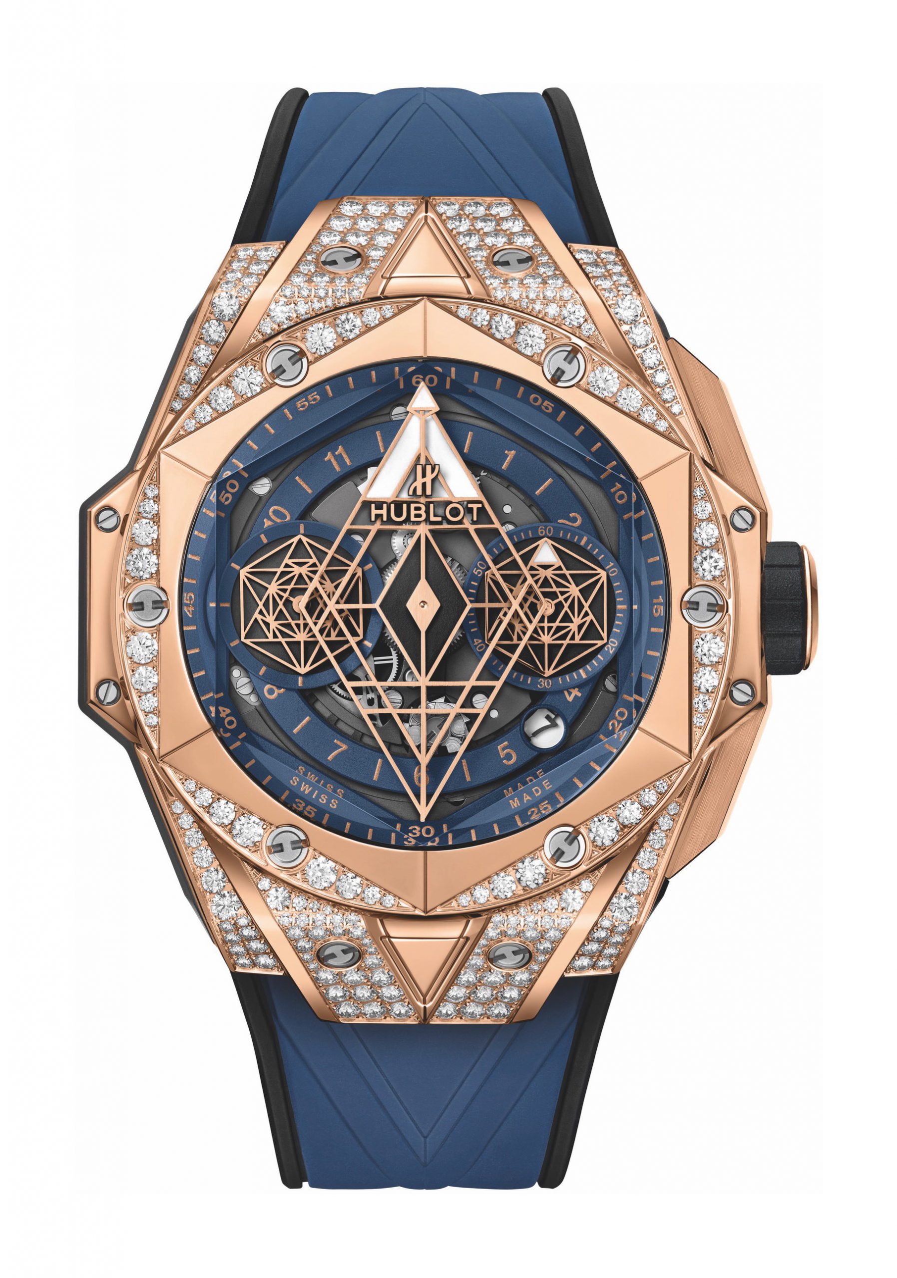 Hublot Big Bang Sang Bleu II King Gold Blue Pavé