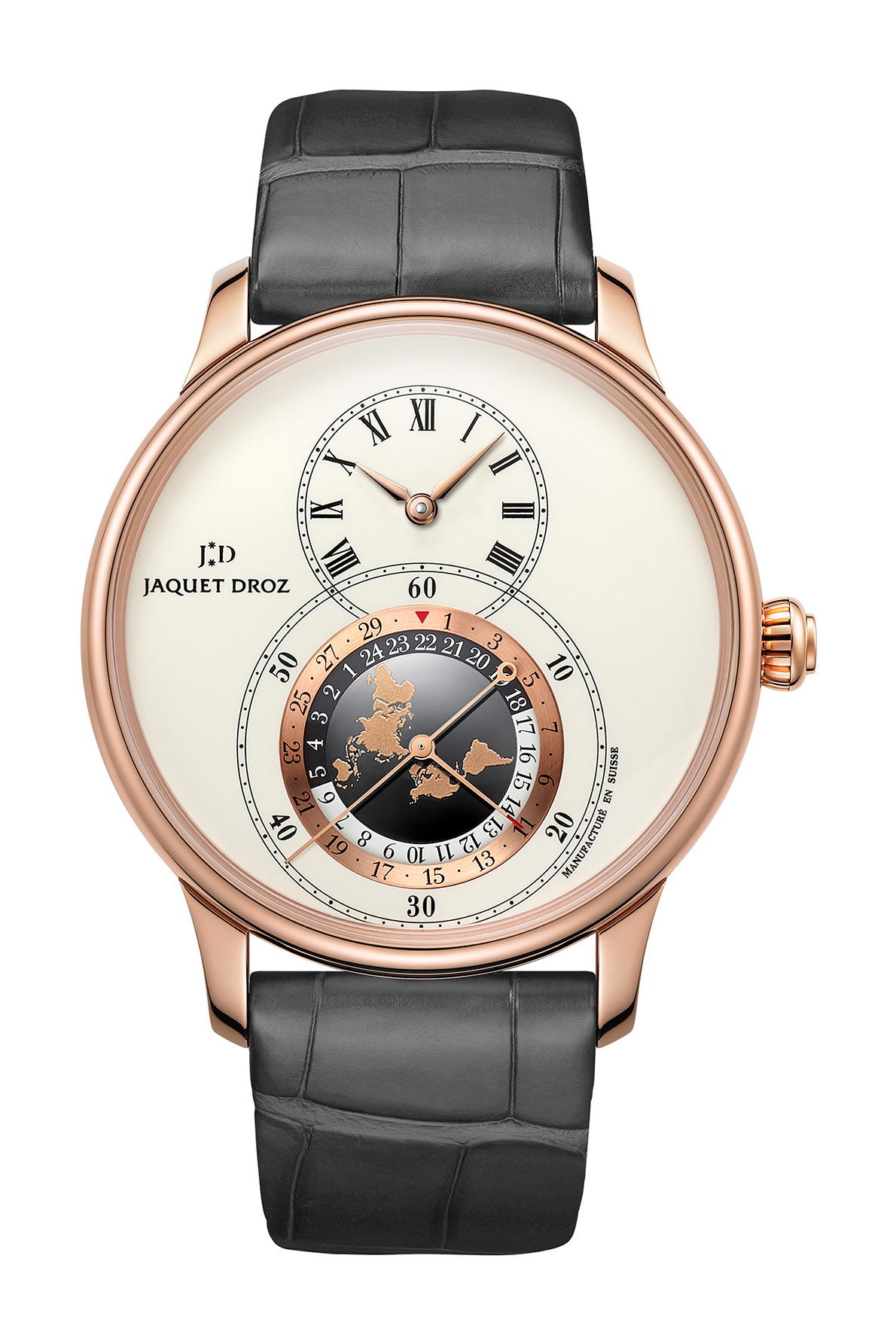 Jaquet Droz Grande Seconde Dual Time Ivory Enamel