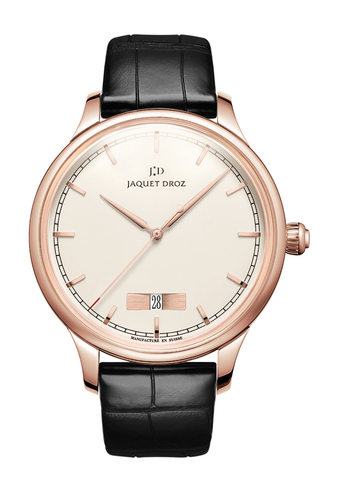 Jaquet Droz Grande Heure Minute Quantieme Ivory Enamel