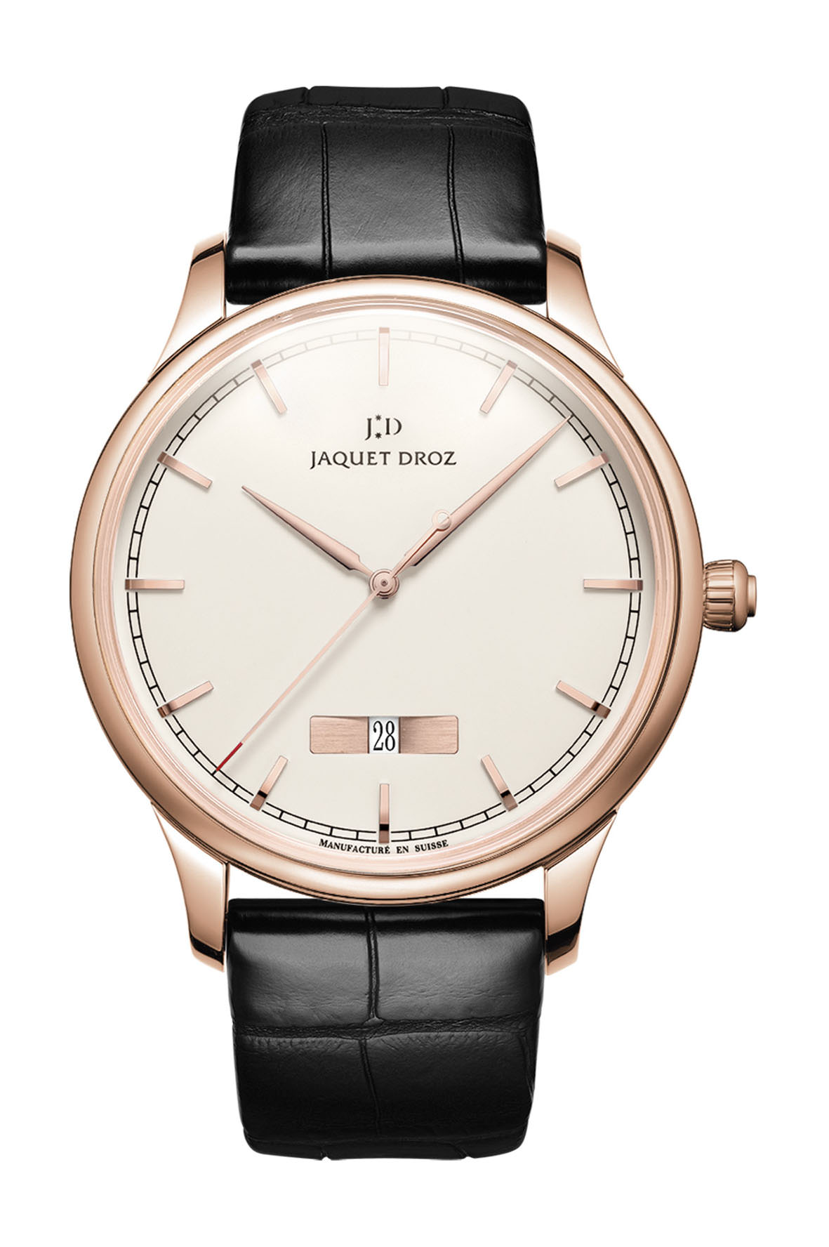 Jaquet Droz Grande Heure Minute Quantieme Ivory Enamel
