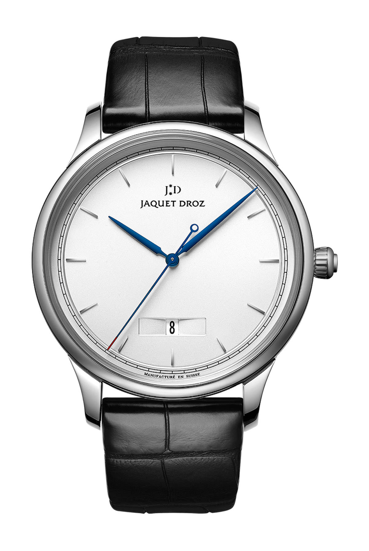 Jaquet Droz Grande Heure Minute Quantième Silver