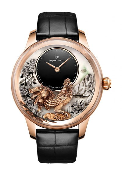 Jaquet Droz Petite Heure Minute Relief Rooster