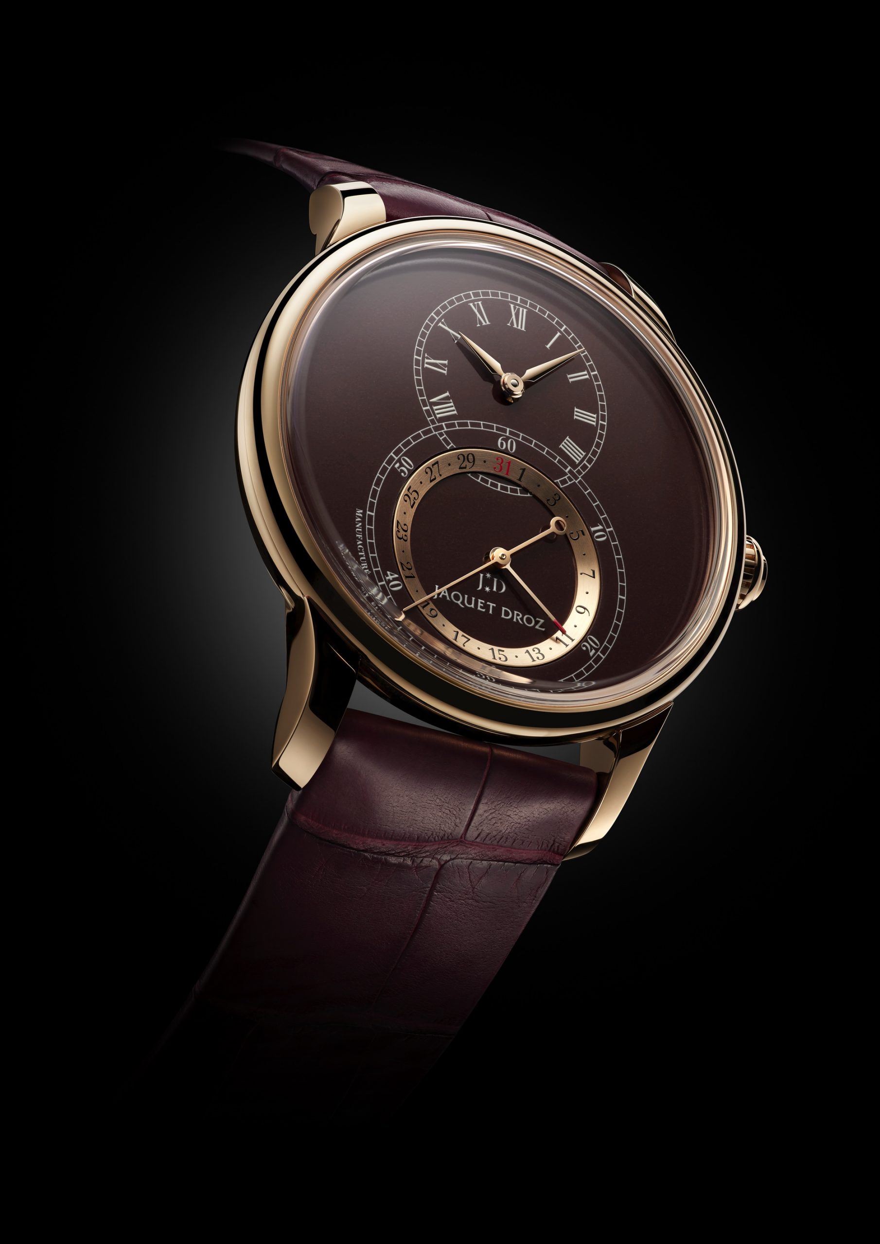 Jaquet Droz Grande Seconde Quantieme Burgundy Enamel