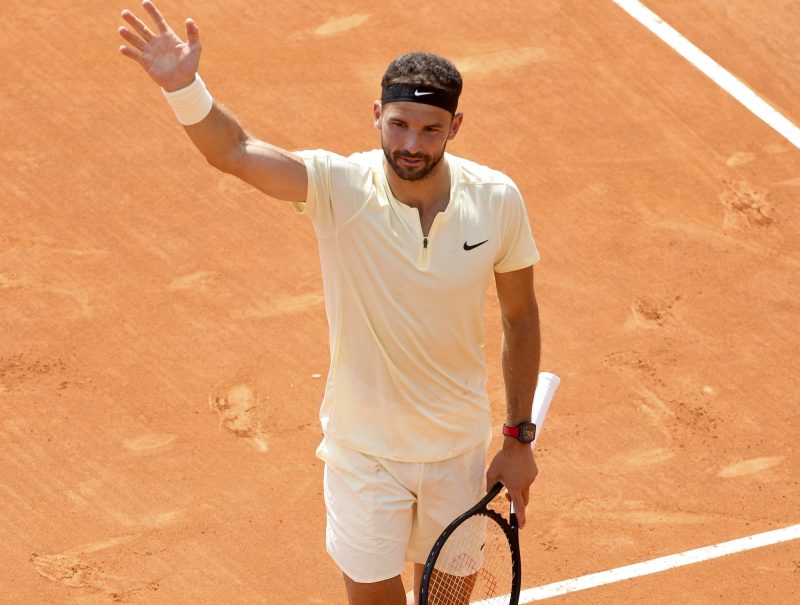 Grigor Dimitrov wearing the Bianchet Tourbillon B1.618 Openwork, Credit Paul Kane via Getty Image
