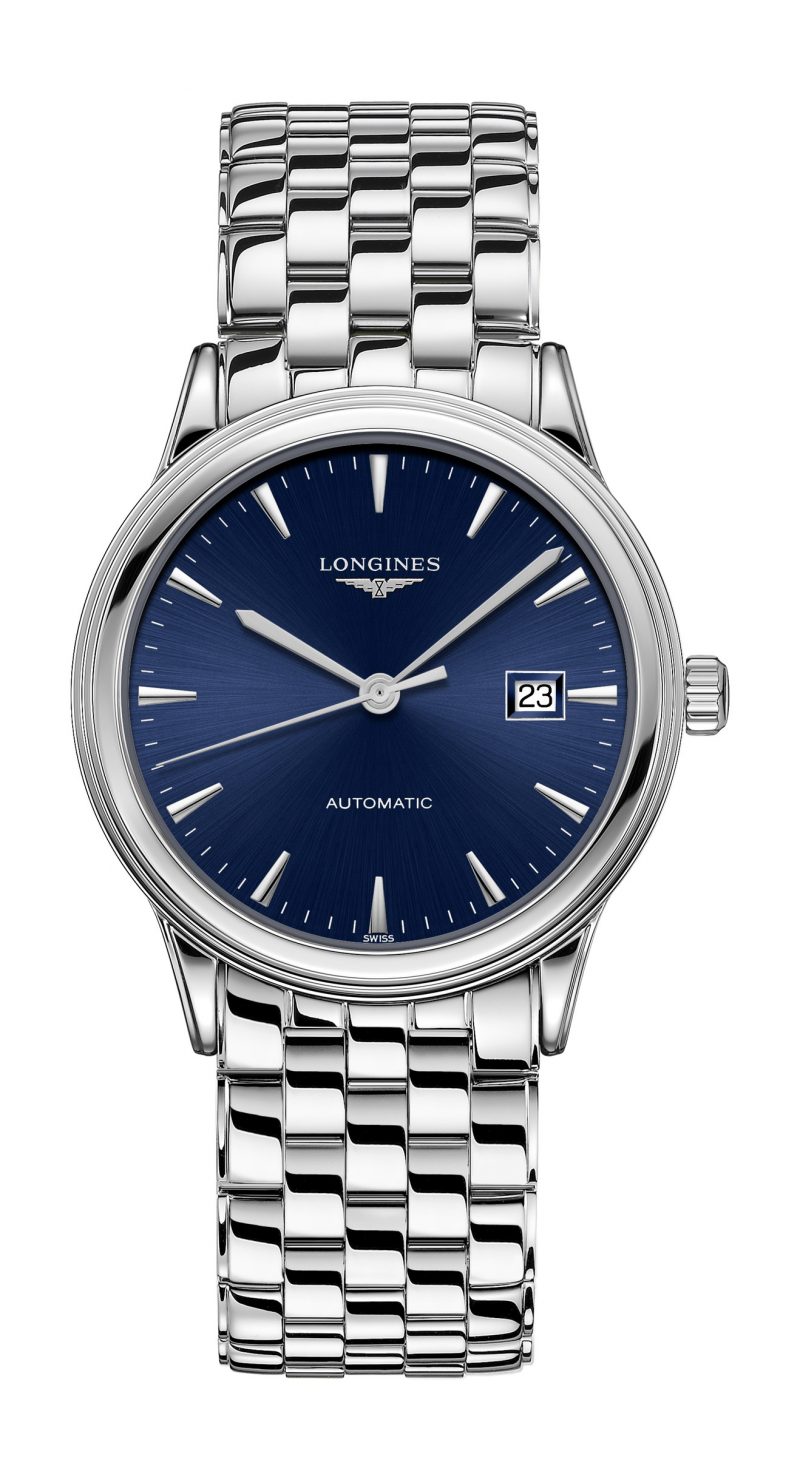 Longines Flagship automatic watch with blue dial and 40 mm steel bracelet