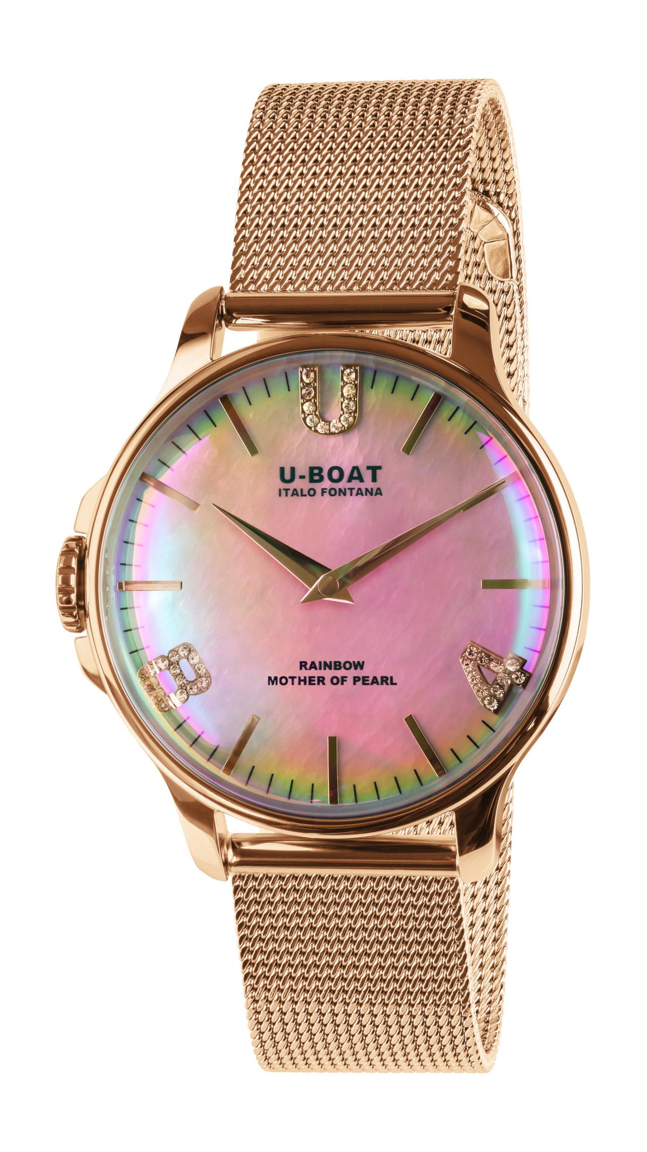 U-Boat Rainbow 38 Pink IP Gold Bracelet