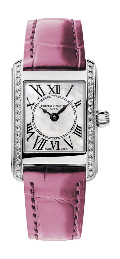 Frederique Constant Classics Carrée Ladies Pink Ribbon