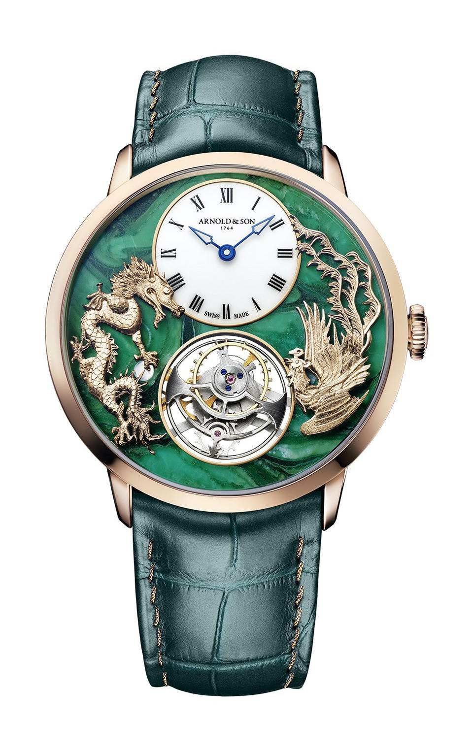 Arnold & Son Ultrathin Tourbillon Red Gold Dragon & Phoenix Verdite