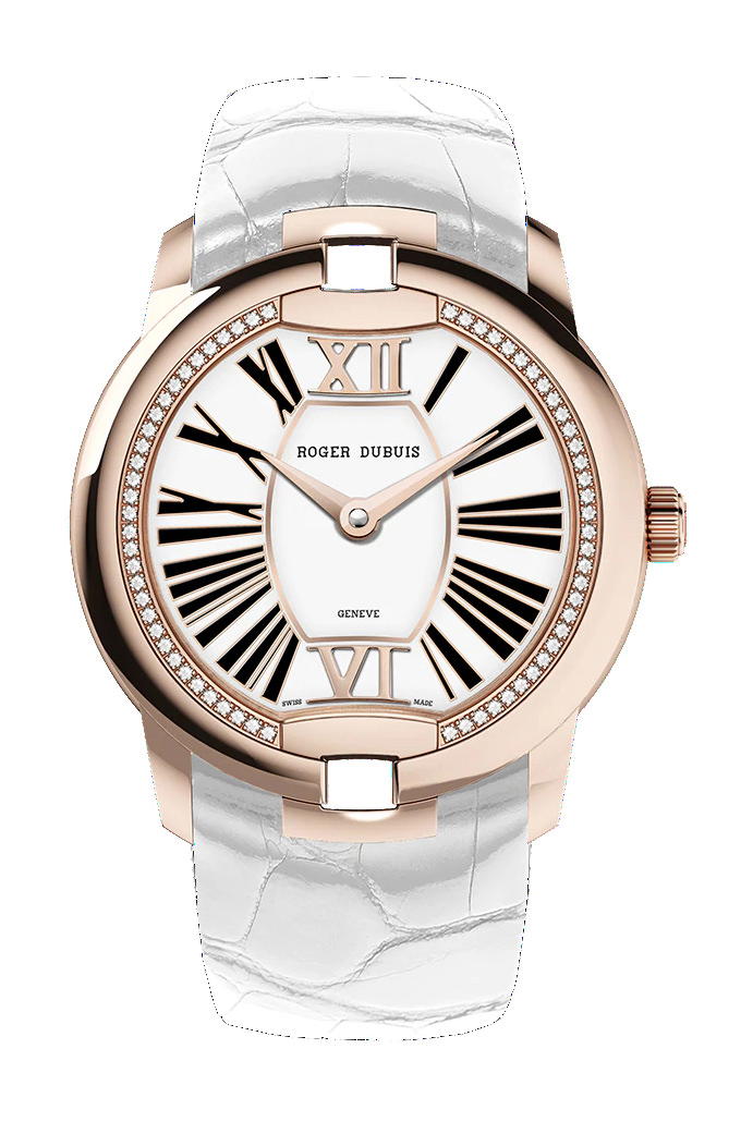 Roger Dubuis Velvet Pink Gold - White Alligator Strap