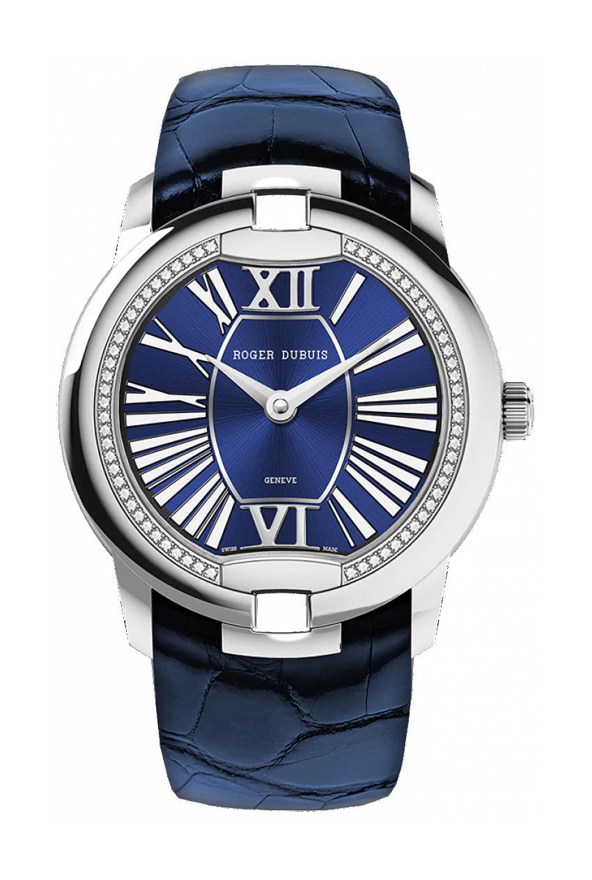 Roger Dubuis Velvet White Gold -Blue Alligator Strap