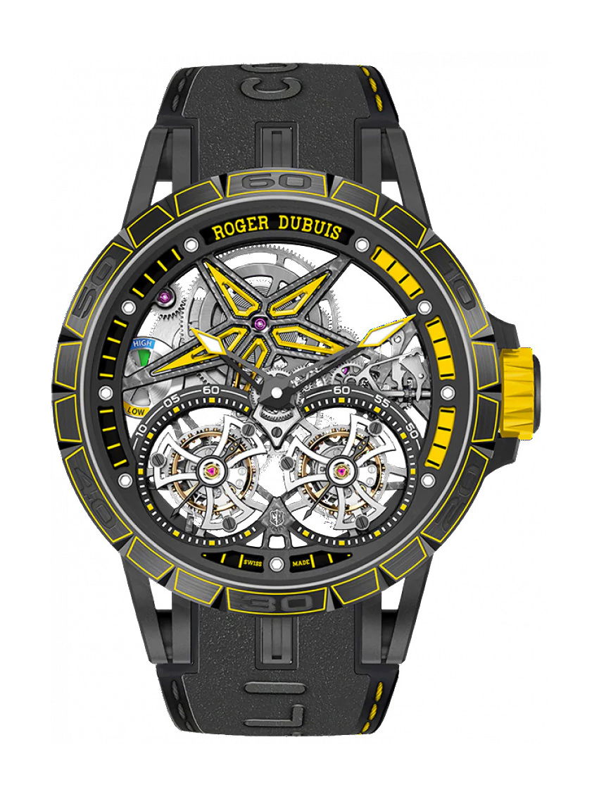 Excalibur Spider DOuble Tourbillon Pirelli Black DLC Titanium