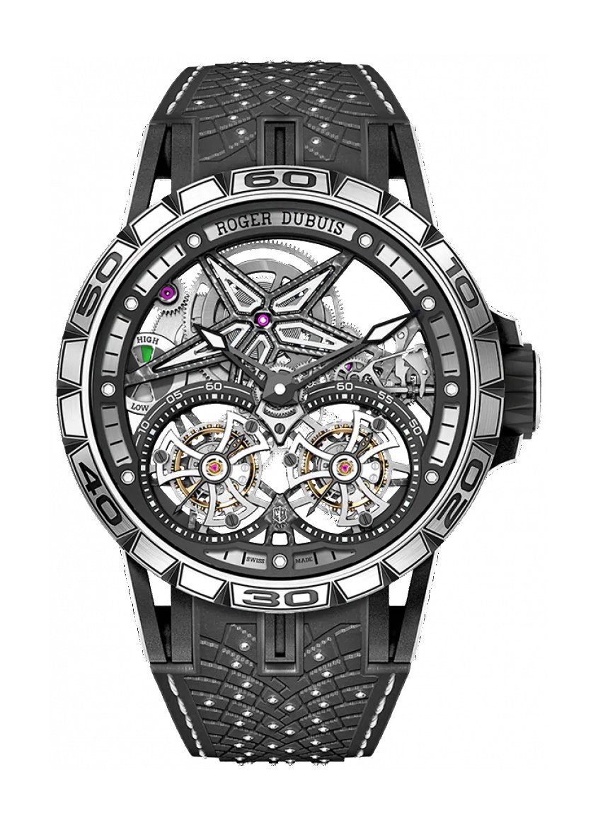 Excalibur Spider Double Tourbillon Pirelli Black DLC Titanium