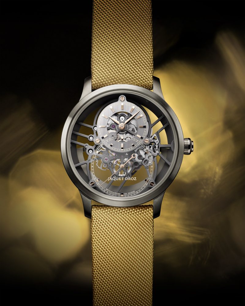 Jaquet Droz Grande Seconde Skelet-One Black Ceramic Yellow