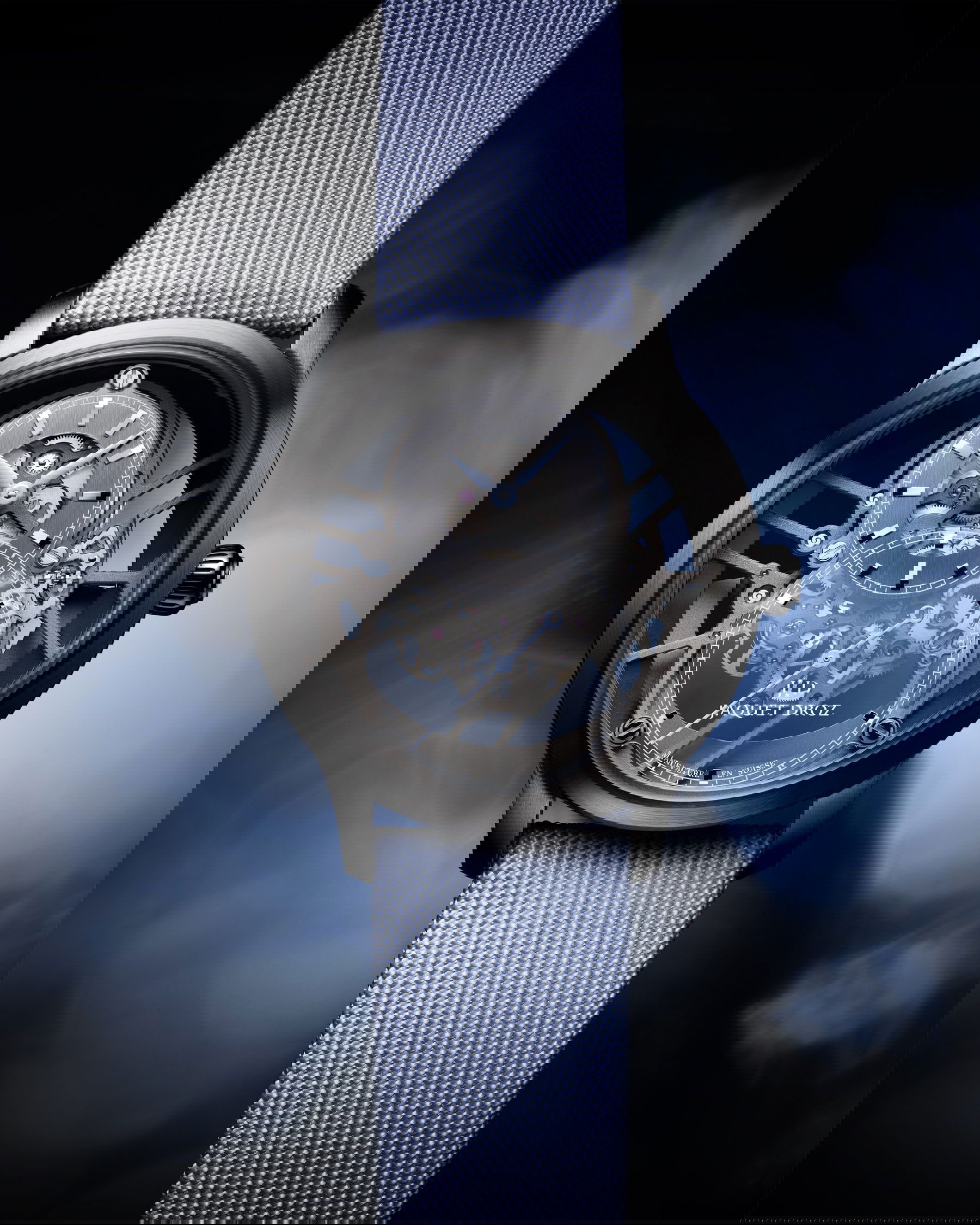 Jaquet Droz Grande Seconde Skelet-One Black Ceramic Sky Blue