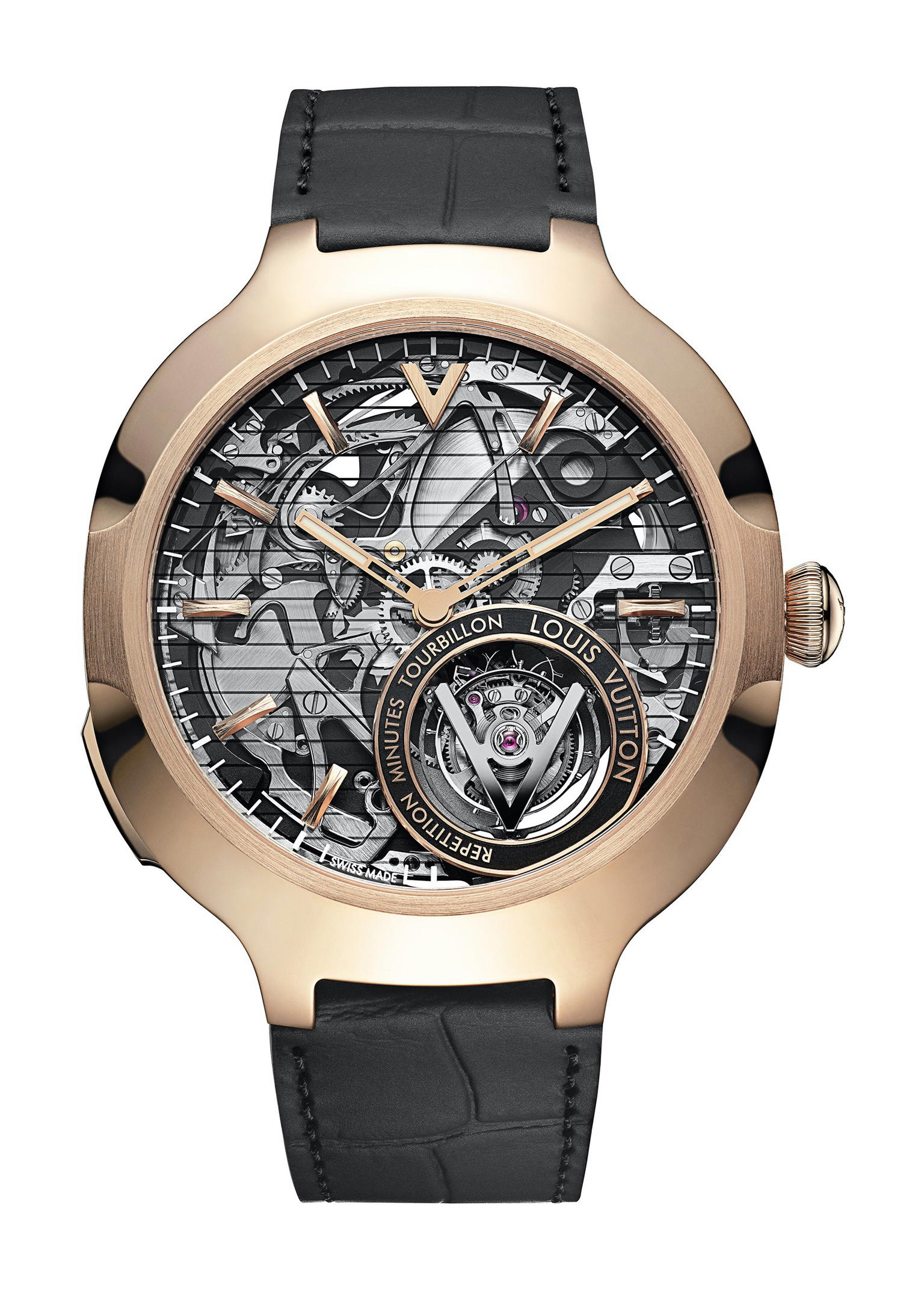 Louis Vuitton Voyager Répétition Minutes Tourbillon Volant, Or Rose