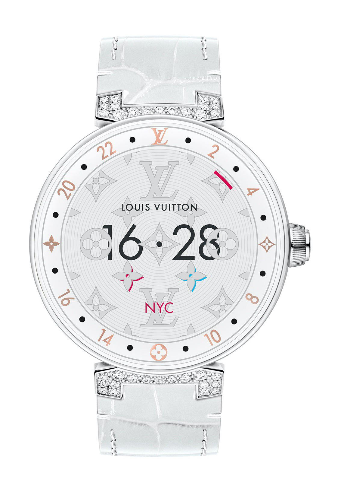 Louis Vuitton Tambour Horizon Pure White & Diamonds