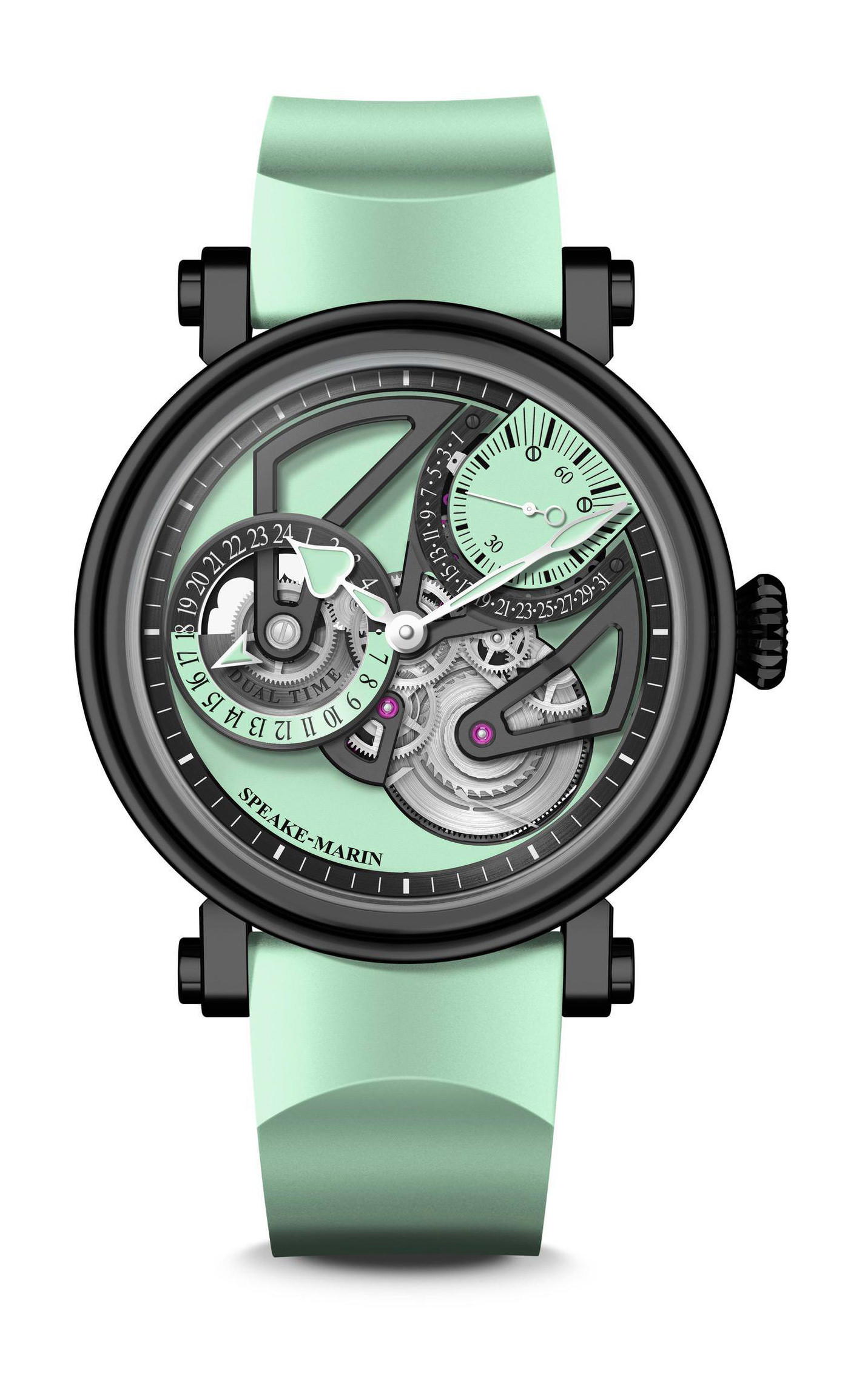 Speake-Marin Openworked Dual Time Mint