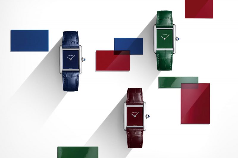 Cartier Tank Must Watch large, steel, green, blue or red dial