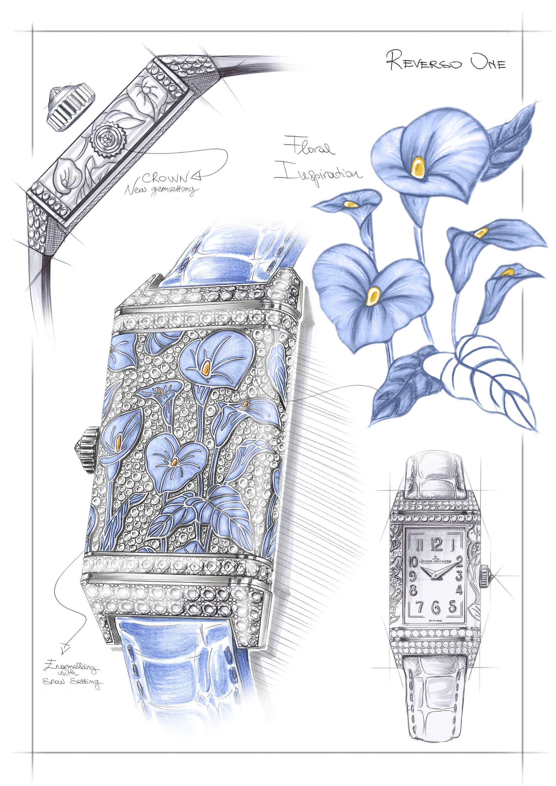 Jaeger-LeCoultre Reverso One Precious Flowers Blue Arums